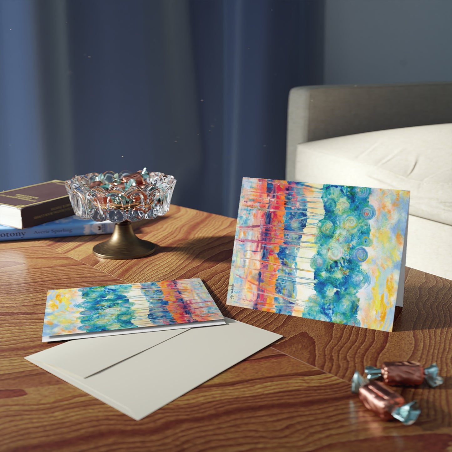Tree Landscape Art Nature Greeting Card Multi Pack - Canopy At Sunset - Leslie Karpinski