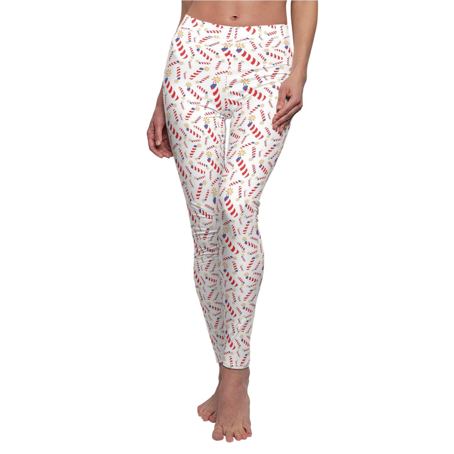 Fireworks 4th of July Womens Leggings Stretch Yoga Pants - Saiko Studio