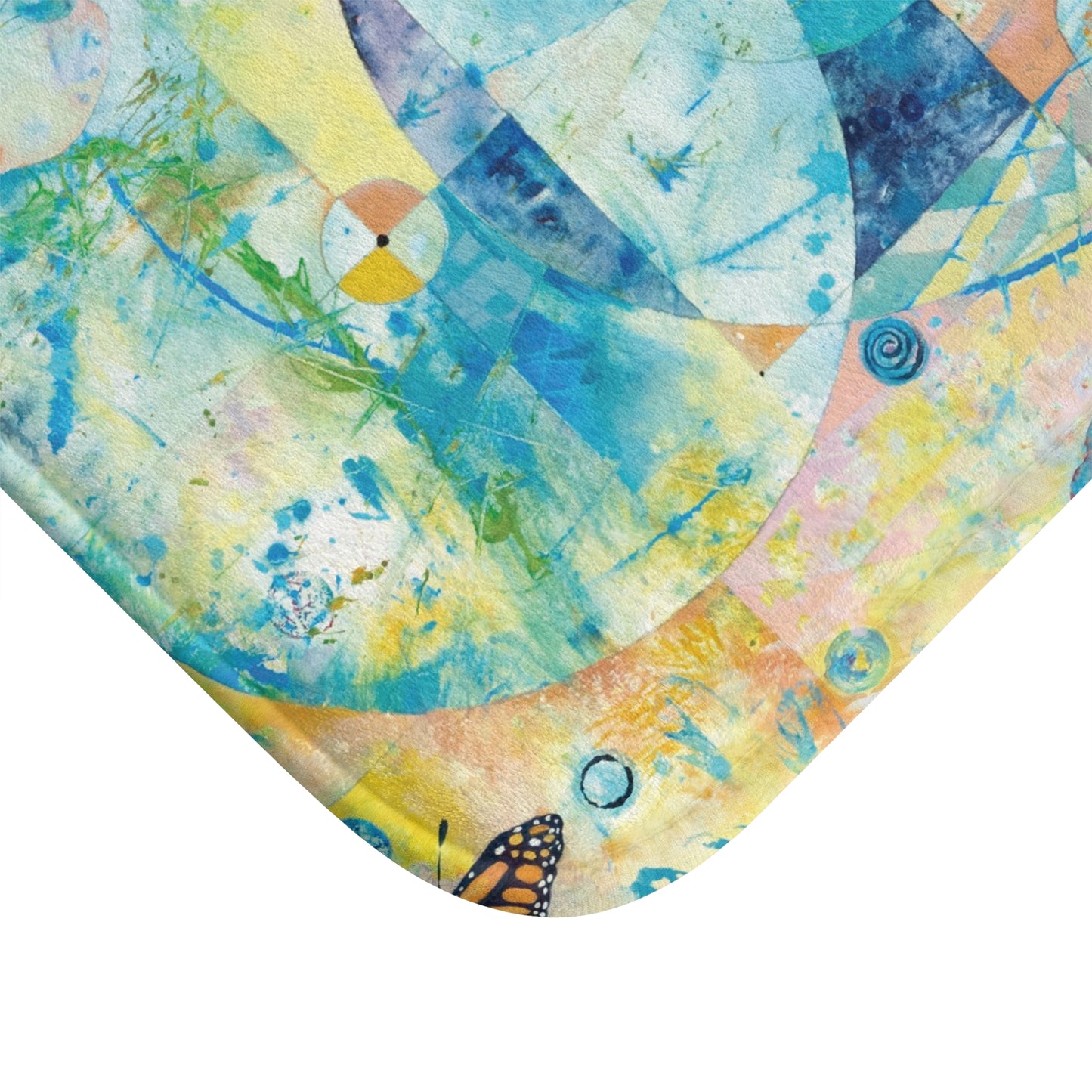 Butterfly Abstract Art Memory Foam Non Slip Bath Mat - Wings of Butterflies by Leslie Karpinski