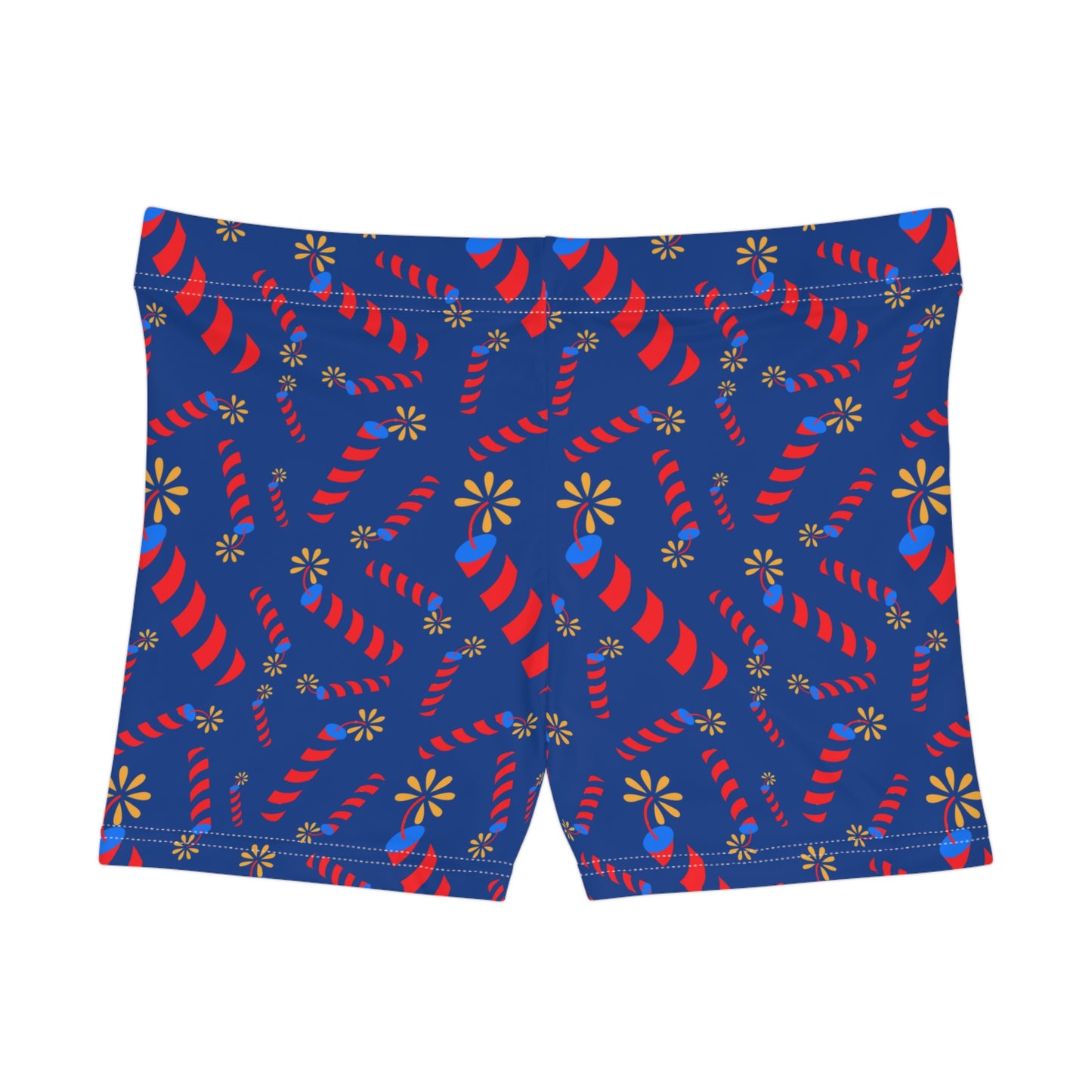 Fireworks Womens 4th of July Stretch Shorts - Saiko Studio