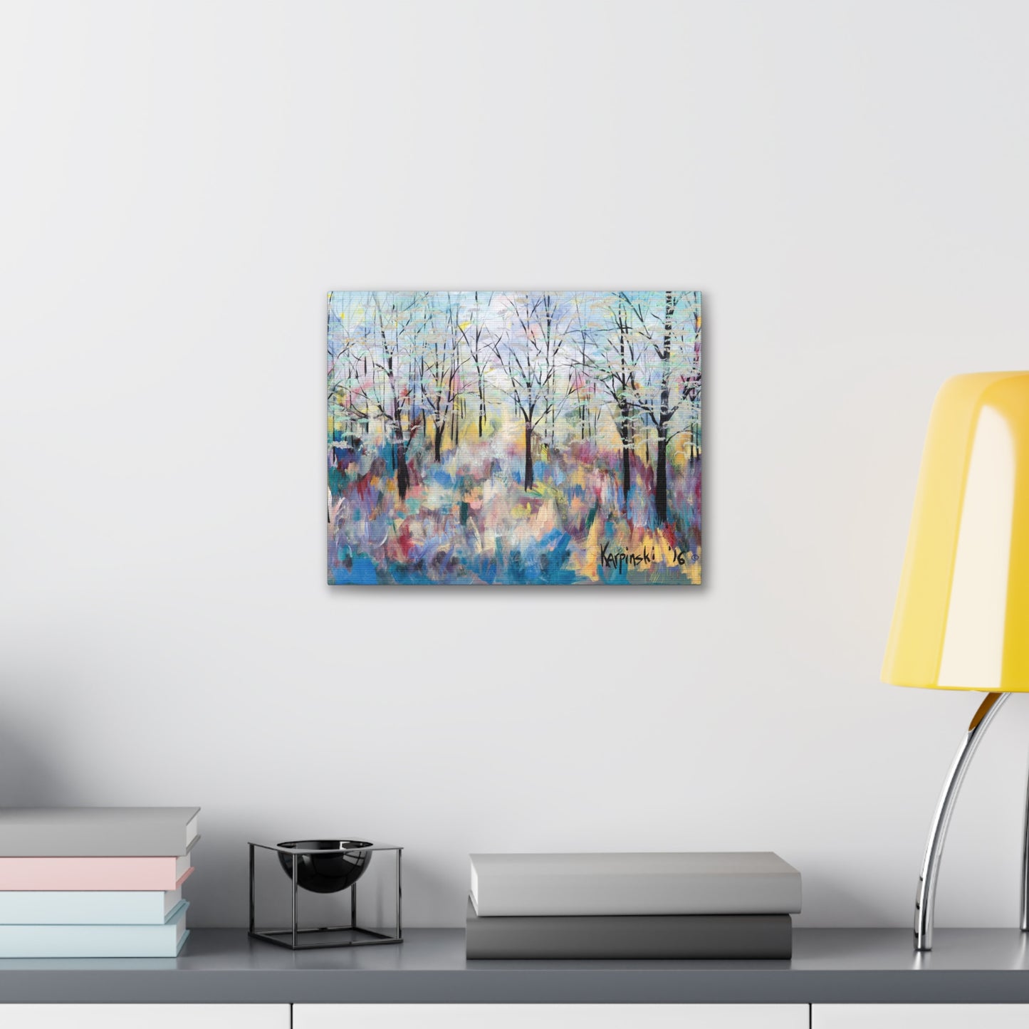 Landscape Nature Canvas Abstract Artwork Colorful Tree Art - Blue Ridge Parkway by Leslie Karpinski
