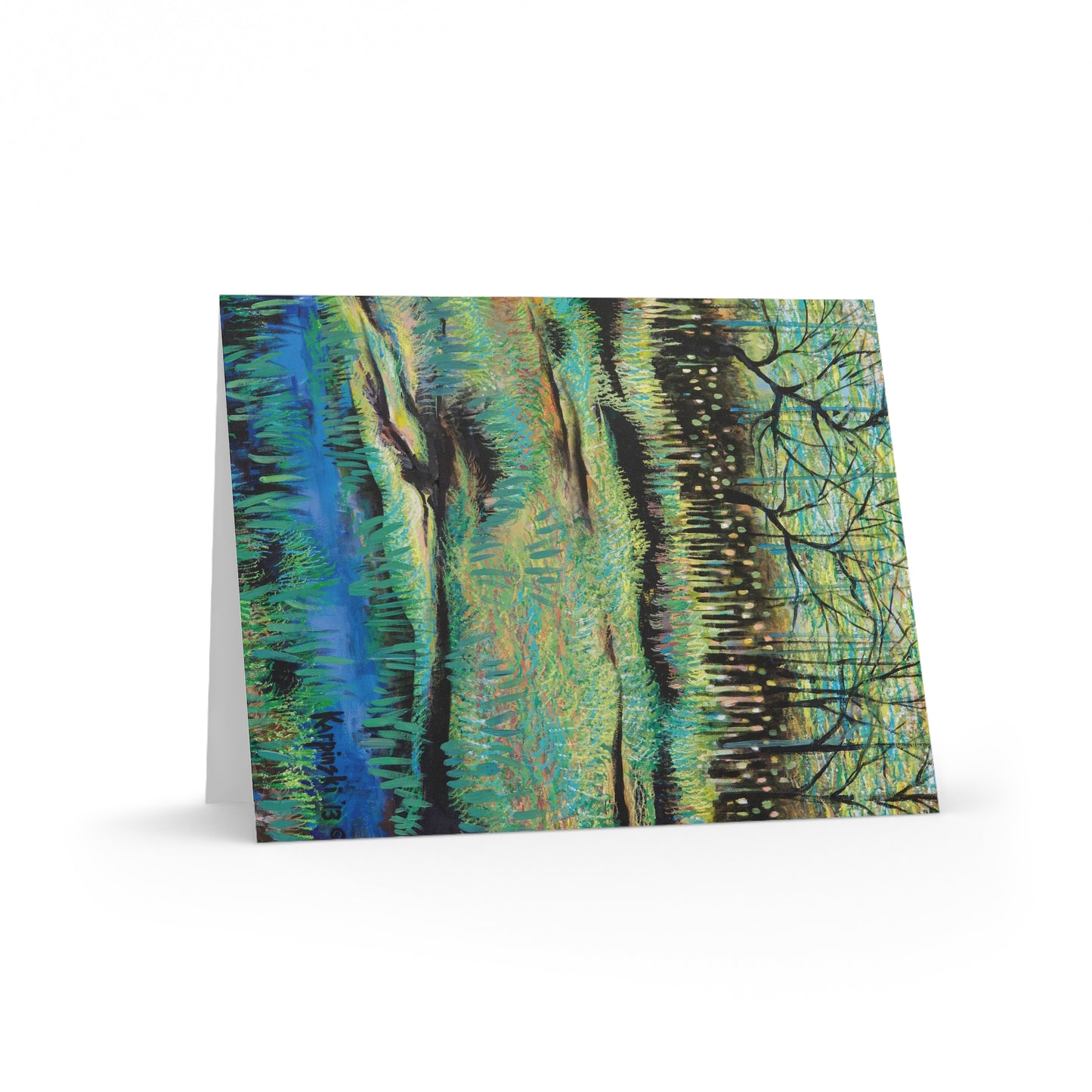 Lake Landscape Art Nature Greeting Card Multi Pack - Cattails At Lake Katherine - Leslie Karpinski