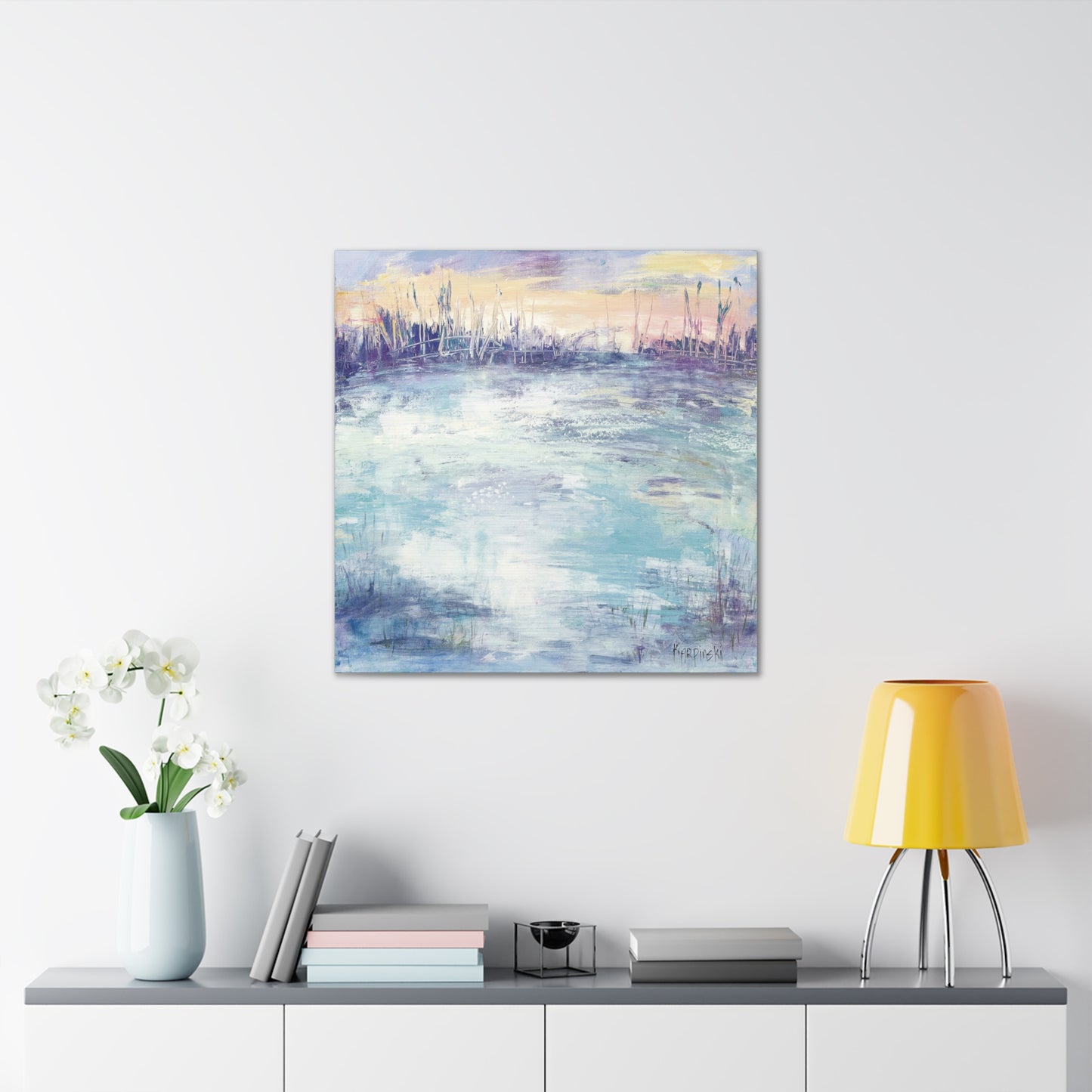Nature Water Contemporary Canvas Wall Art Print Landscape Art - Flow of Life by Leslie Karpinski