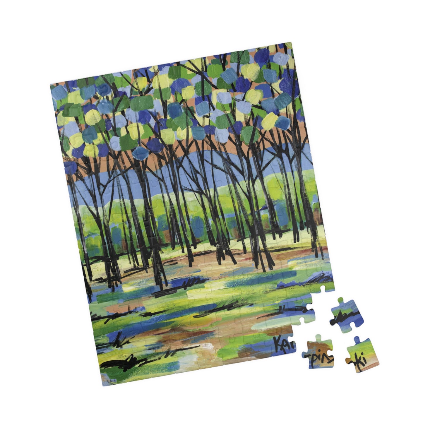 Island Tree Landscape Nature Art Adult Wood Jigsaw Puzzle - By Leslie Karpinski