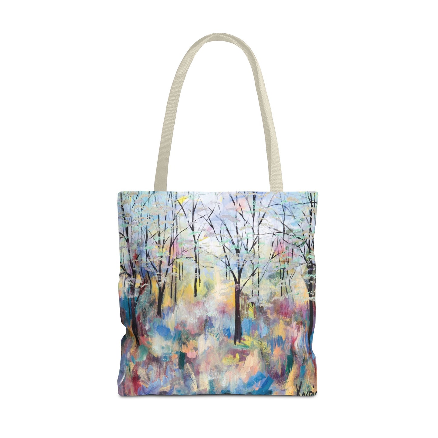 Forest Landscape Art Tote Bag Canvas Shopping Bag - Blue Ridge Parkway by Leslie Karpinski