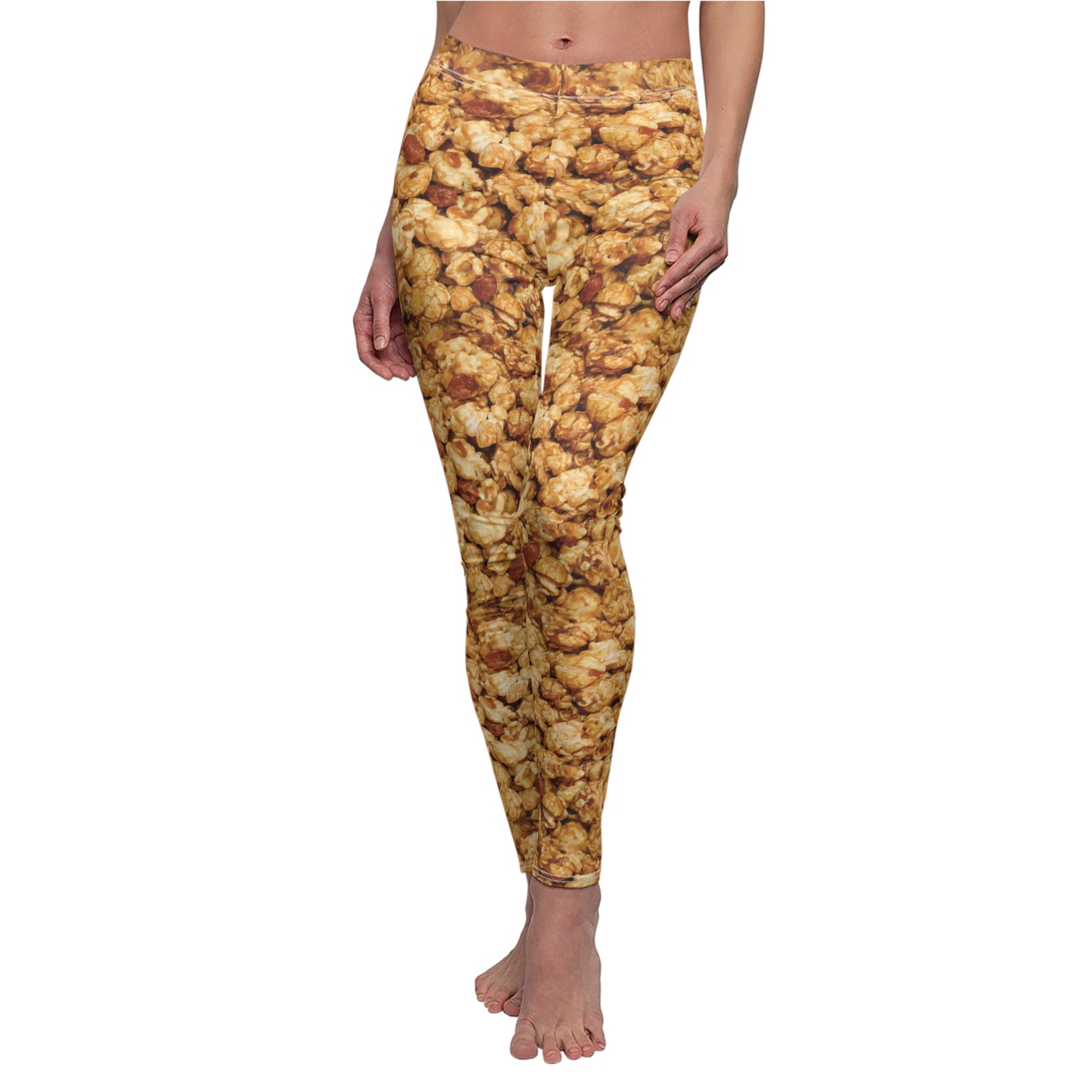 Caramel Popcorn Womens Leggings Stretch Yoga Pants Popcorn Halloween Costume - Saiko Studio