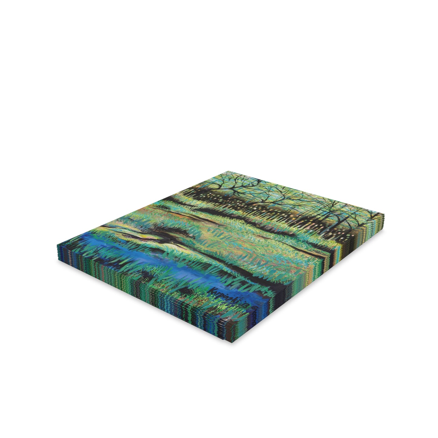 Lake Landscape Art Nature Greeting Card Multi Pack - Cattails At Lake Katherine - Leslie Karpinski