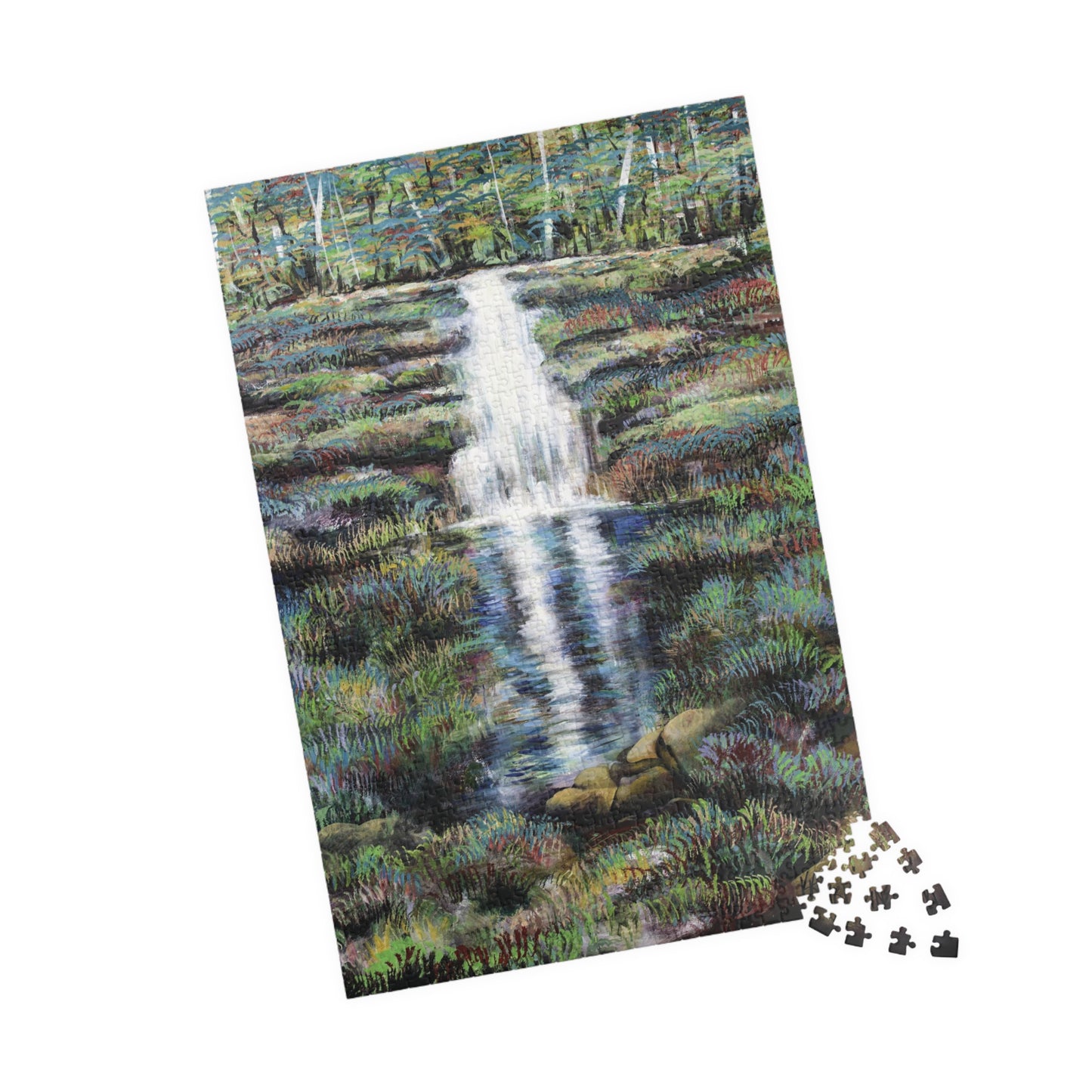 Waterfall Jigsaw Art Nature Scene Adult Puzzles Wood - Leslie Karpinski