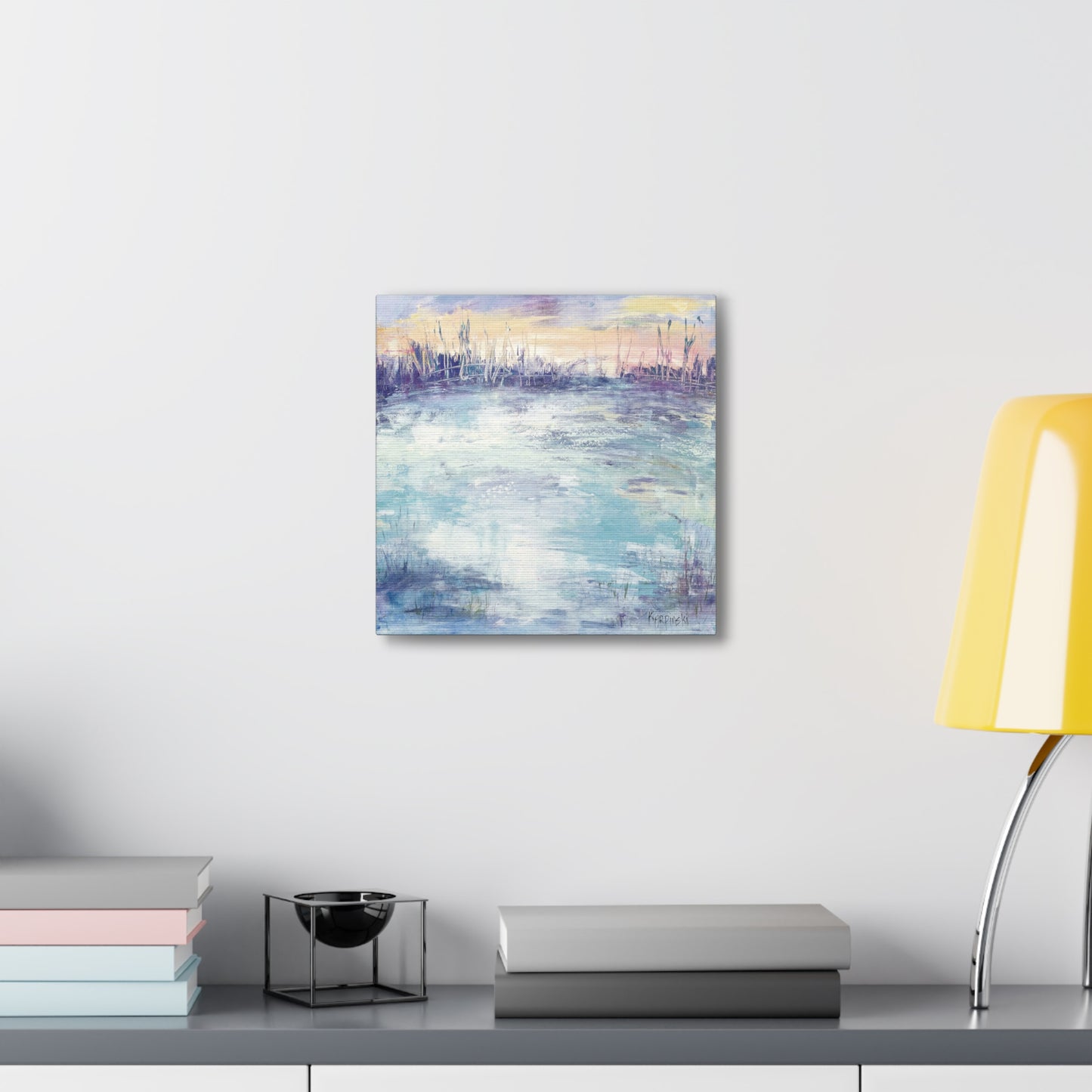 Nature Water Contemporary Canvas Wall Art Print Landscape Art - Flow of Life by Leslie Karpinski