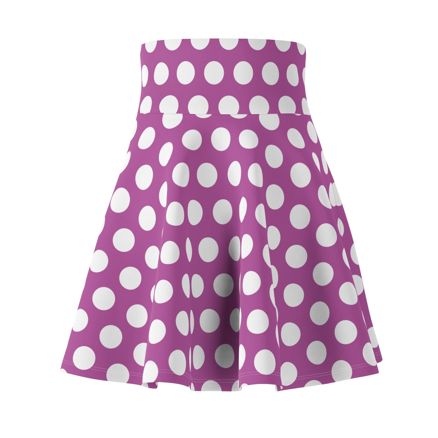 Purple White Polka Dot Womens Easter Skater Skirt - Saiko Studio
