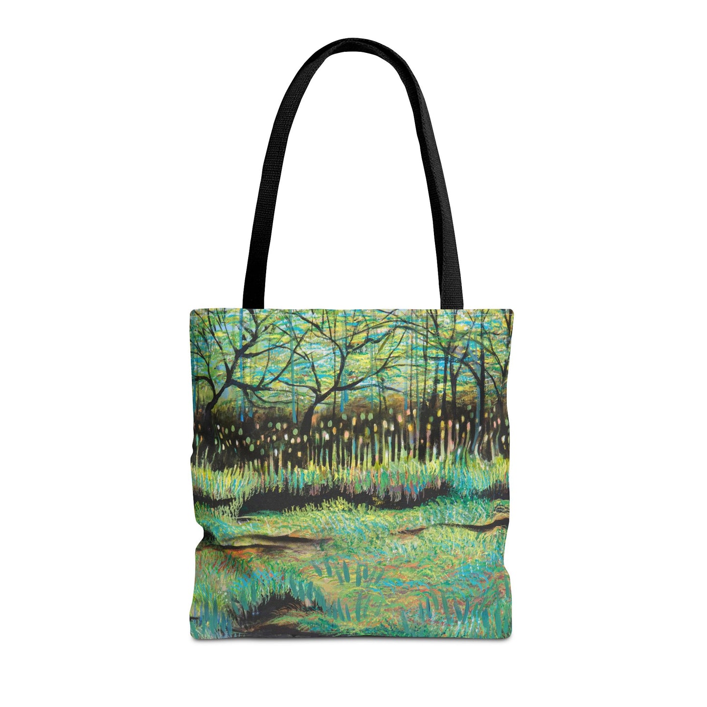 Marsh Landcape Art Tote Bag Canvas Shopping Bag - Cattails at Lake Katherine - Leslie Karpinski