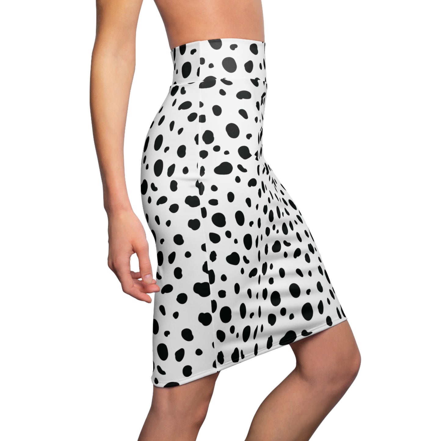 Dalmatian Print Womens Animal Print Pencil Skirt - Saiko Studio