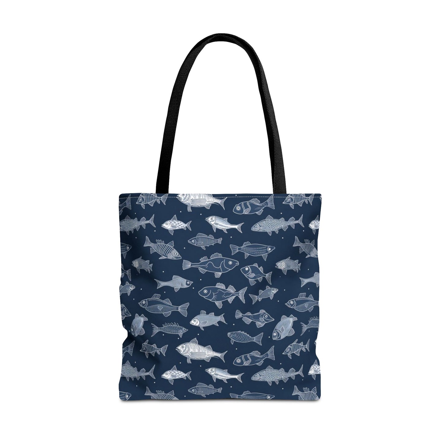 Fish Print Canvas Tote Bag Reusable Shopping Bag - Saiko Studio
