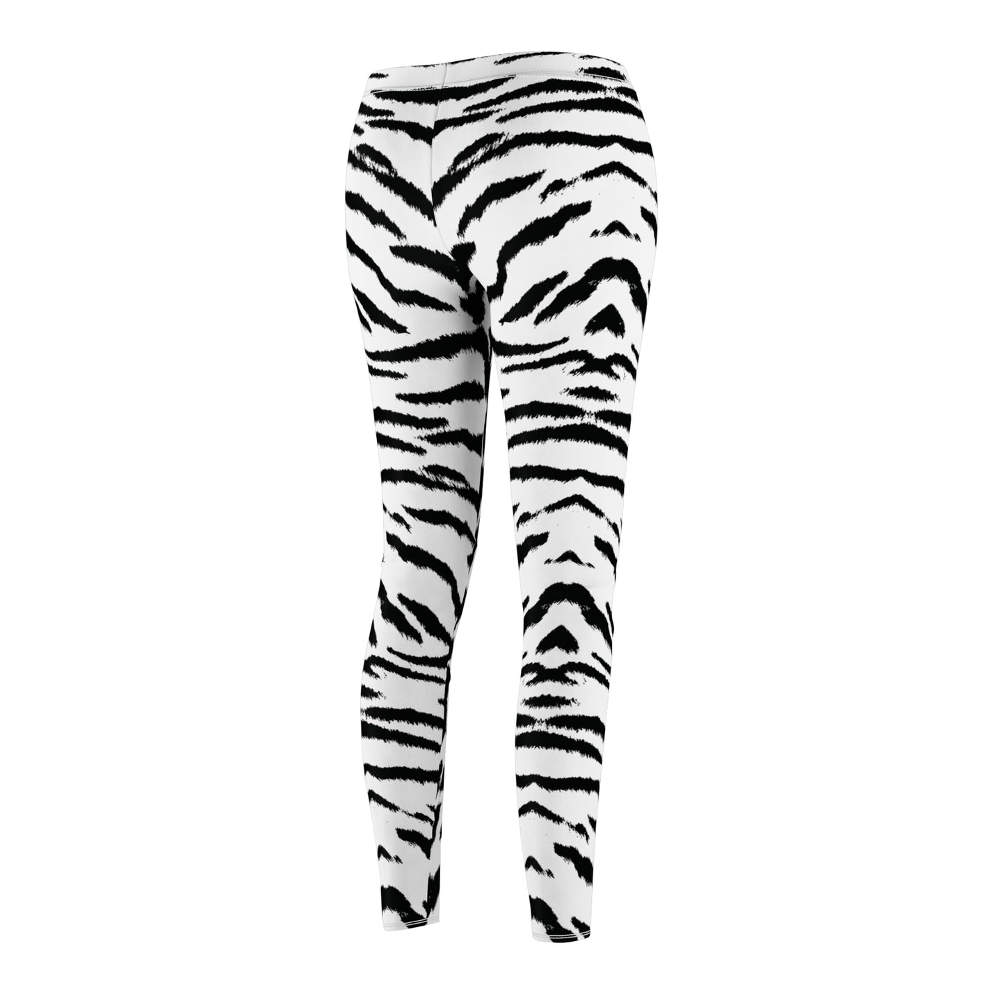 White Tiger Print Animal Womens Leggings - Saiko Studio