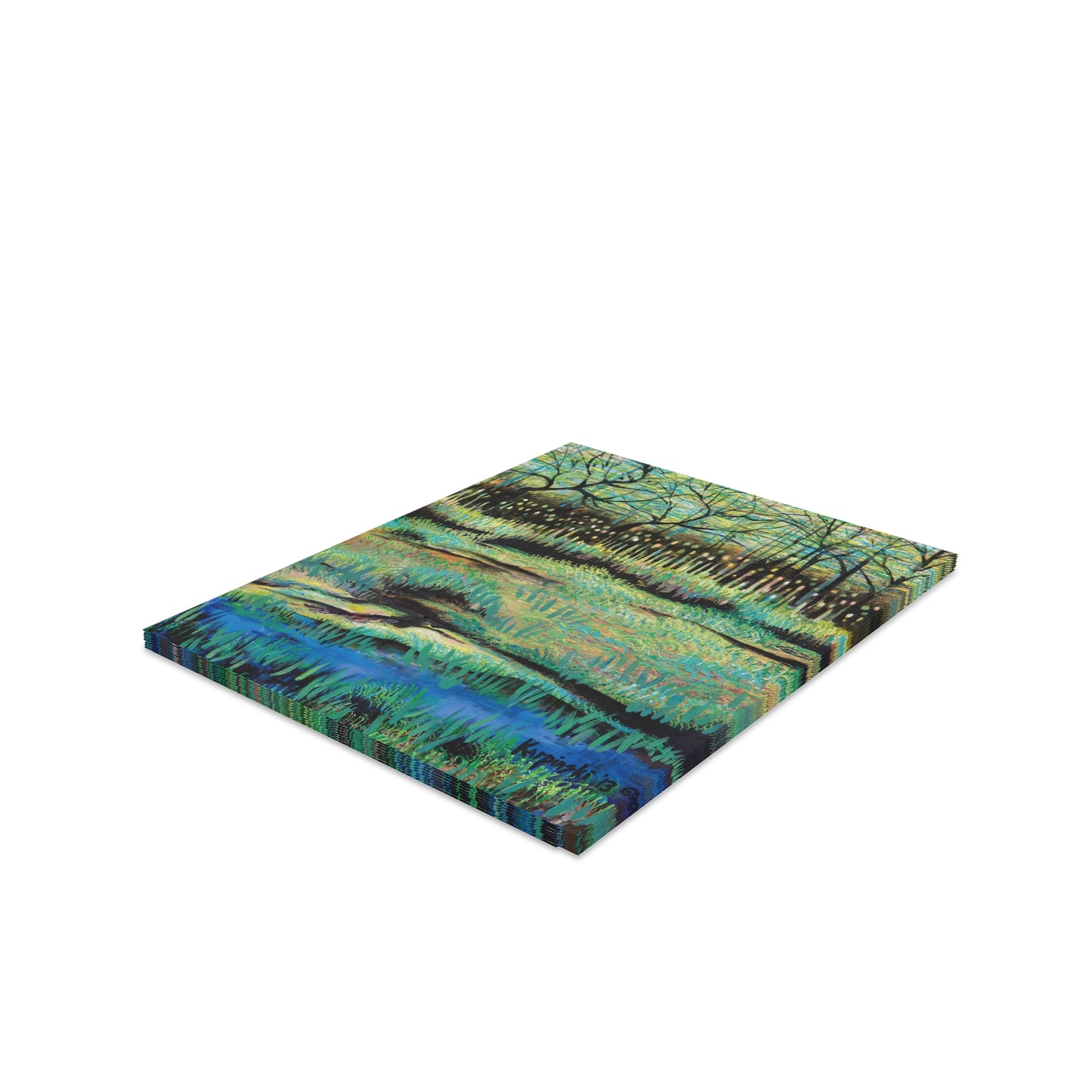 Lake Landscape Art Nature Greeting Card Multi Pack - Cattails At Lake Katherine - Leslie Karpinski