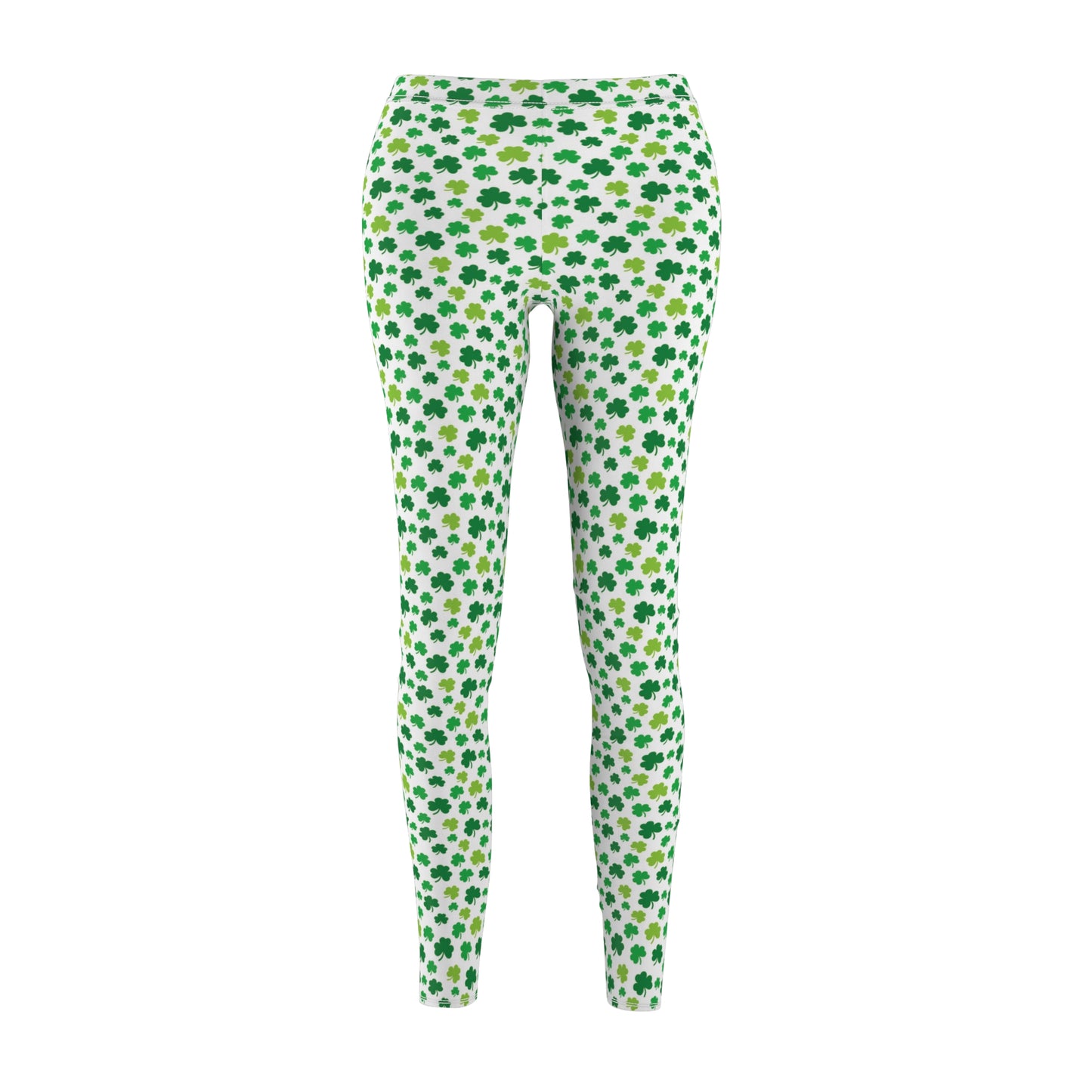 St Patricks Day Shamrock Womens Leggings Stretch Pants - Saiko Studio