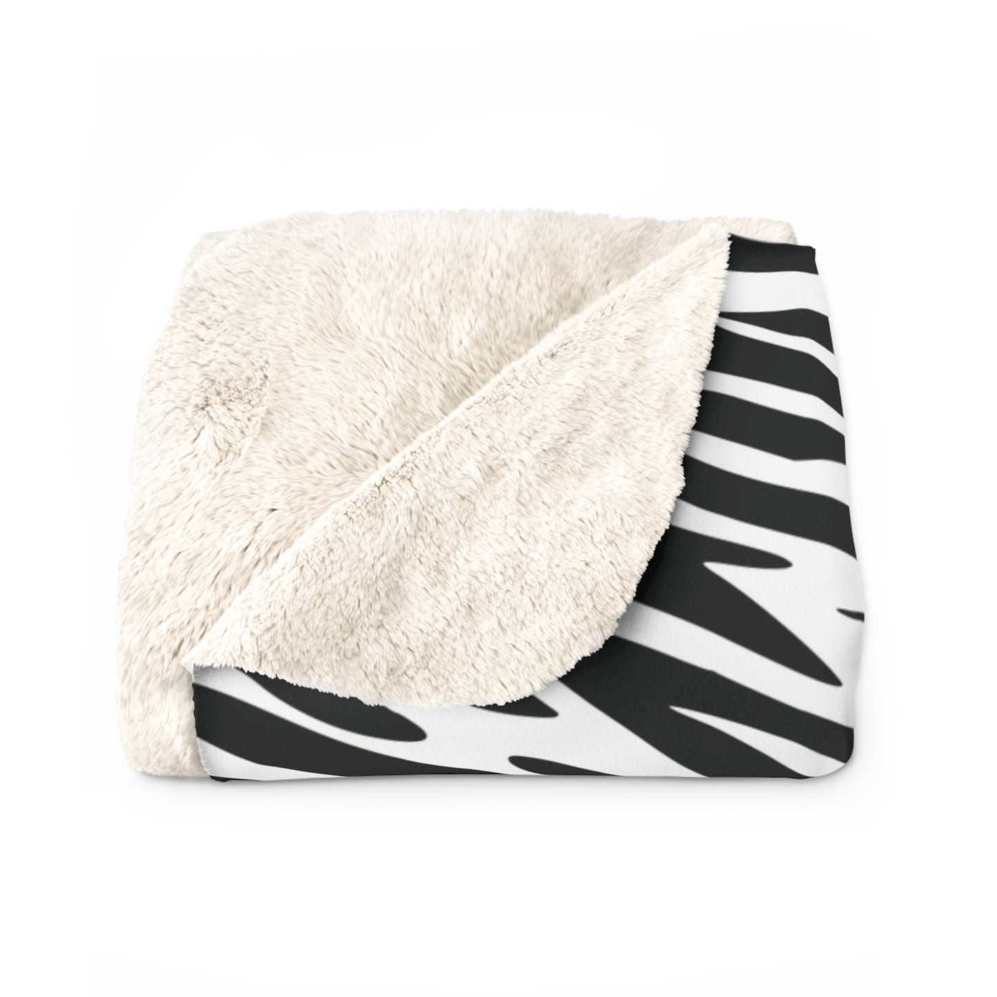 Zebra Animal Print Sherpa Fleece Sofa Blanket - Saiko Studio