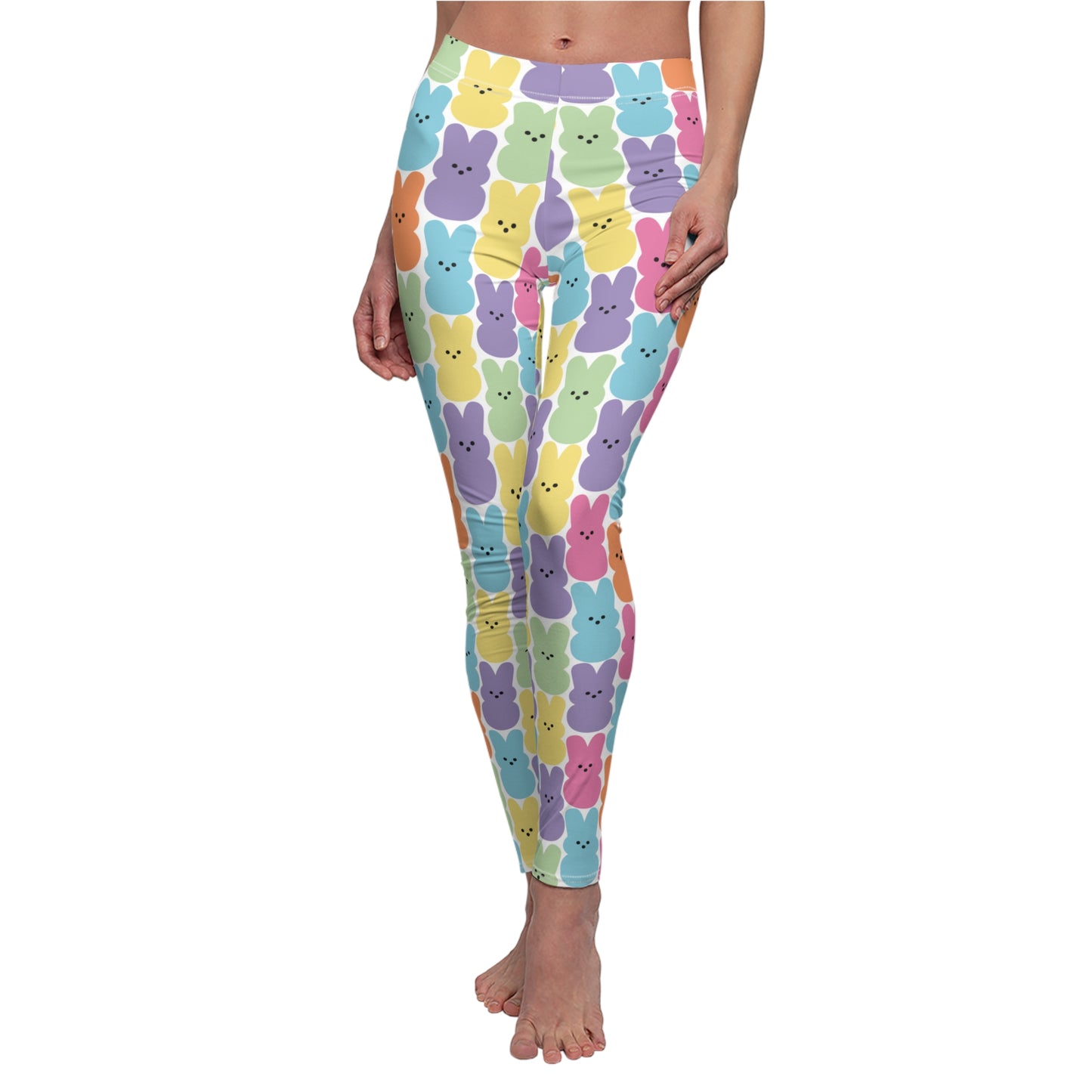 Easter Bunny Peeps Womens Leggings Stretch Pants - Saiko Studio