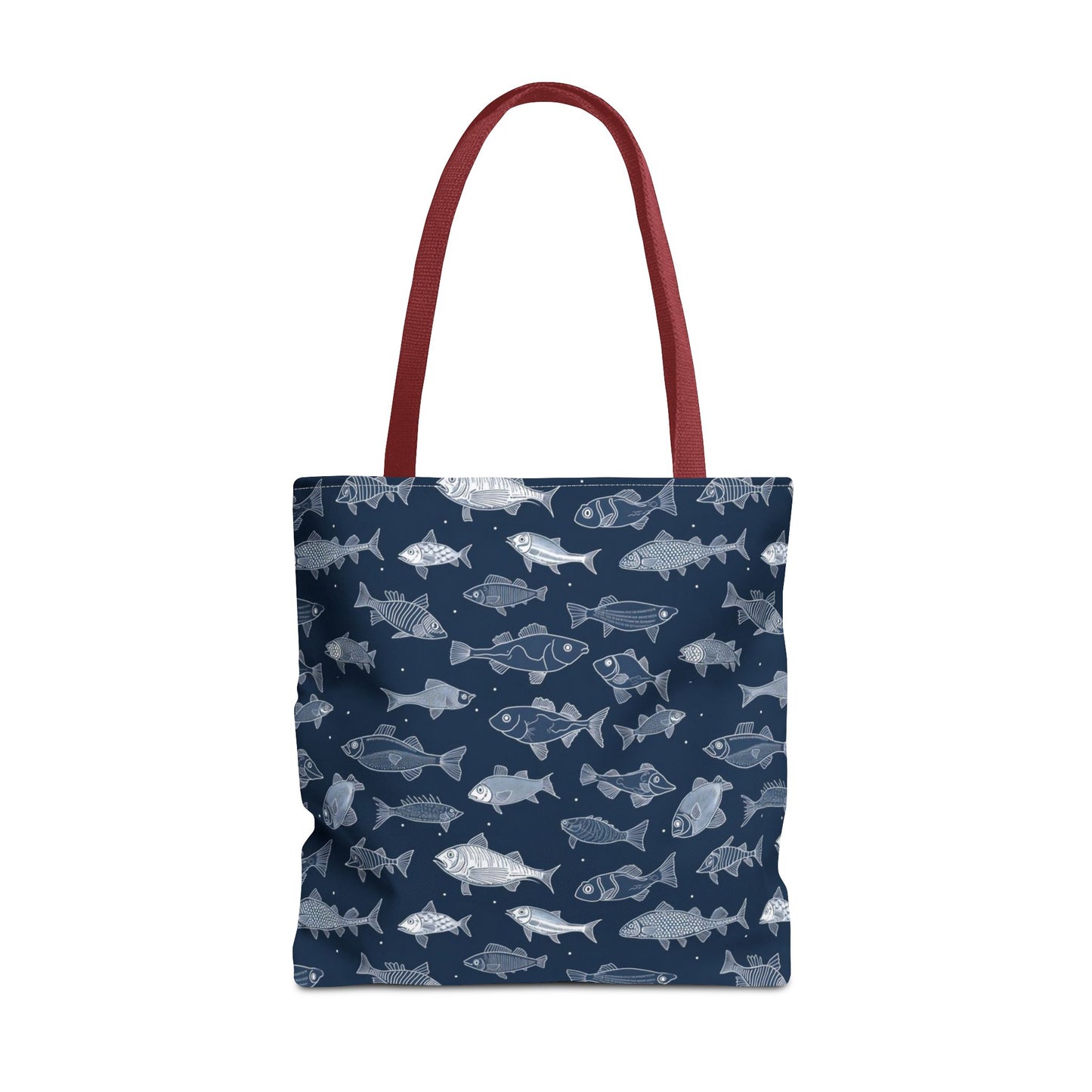 Fish Print Canvas Tote Bag Reusable Shopping Bag - Saiko Studio
