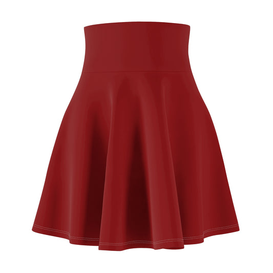 Maroon Dark Red Womens Flare Skater Skirt - Saiko Studio