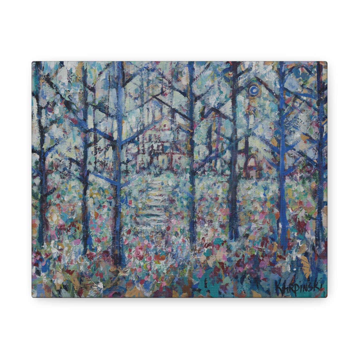Colorful Landscape Abstract Canvas Fine Art Print Wall Artwork - Stairs to Home by Leslie Karpinski
