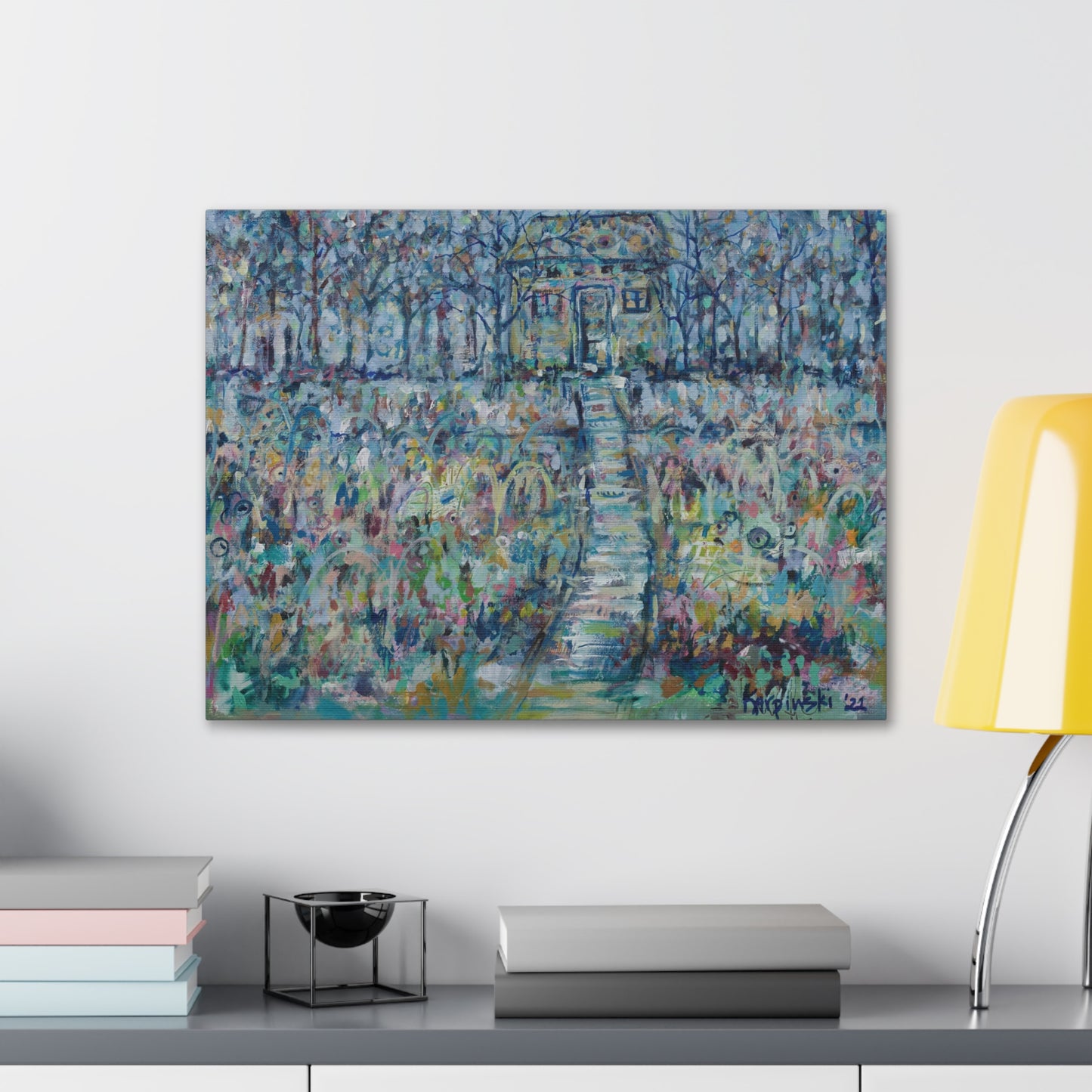 Colorful Tree Abstract Landscape Canvas Art Wall Decor Artwork - Climbing to a Higher Place By Leslie Karpinski