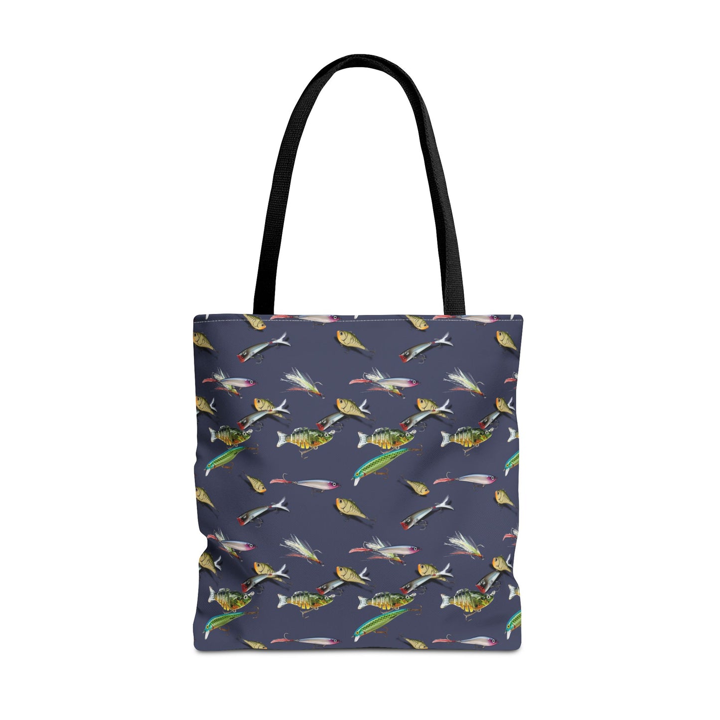 Fishing Lure Fish Print Canvas Tote Bag Reusable Shopping Bag - Saiko Studio