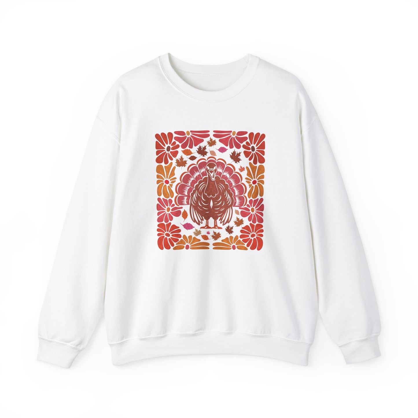 Thanksgiving Turkey Boho Flower Womens Unisex Sweatshirt