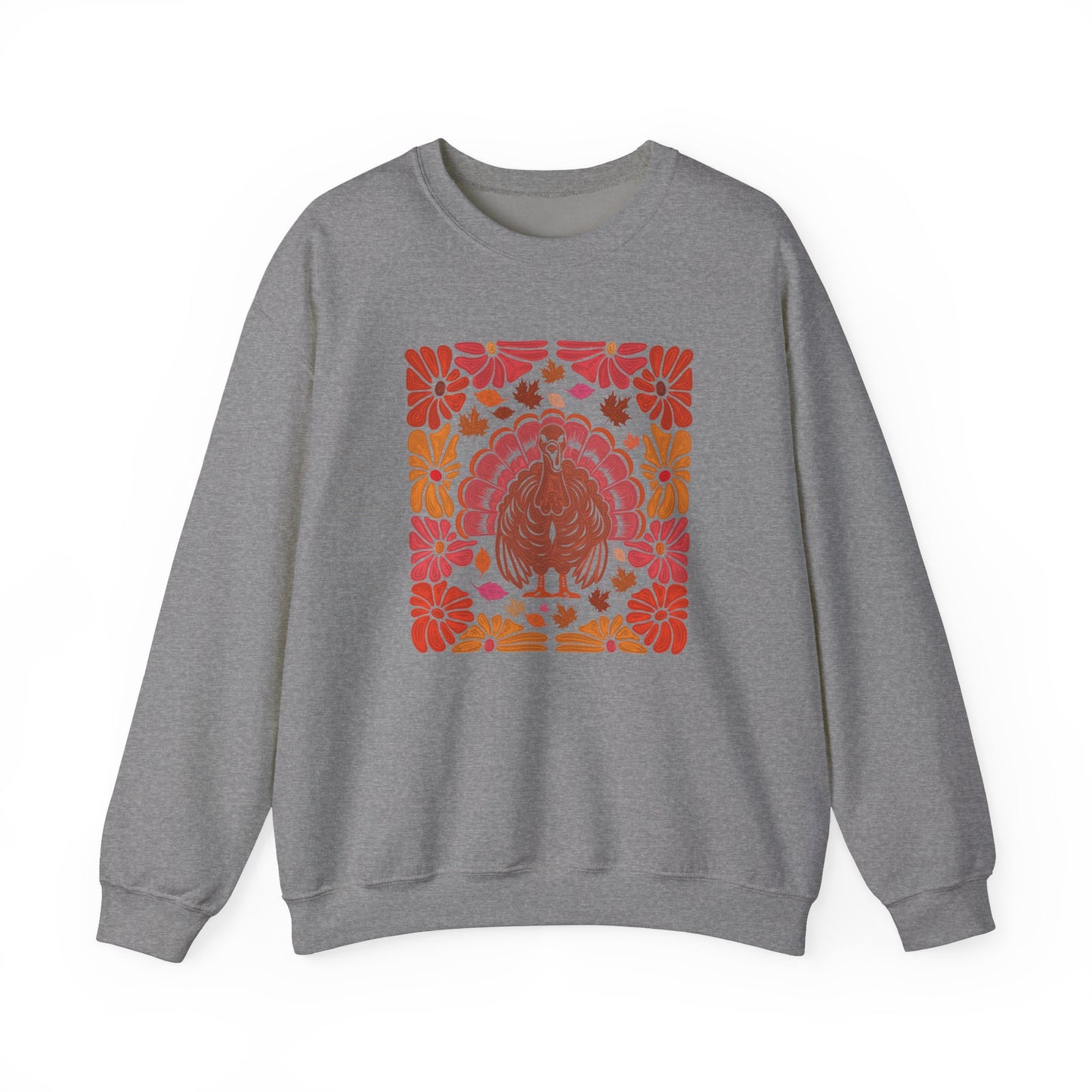 Thanksgiving Turkey Boho Flower Womens Unisex Sweatshirt