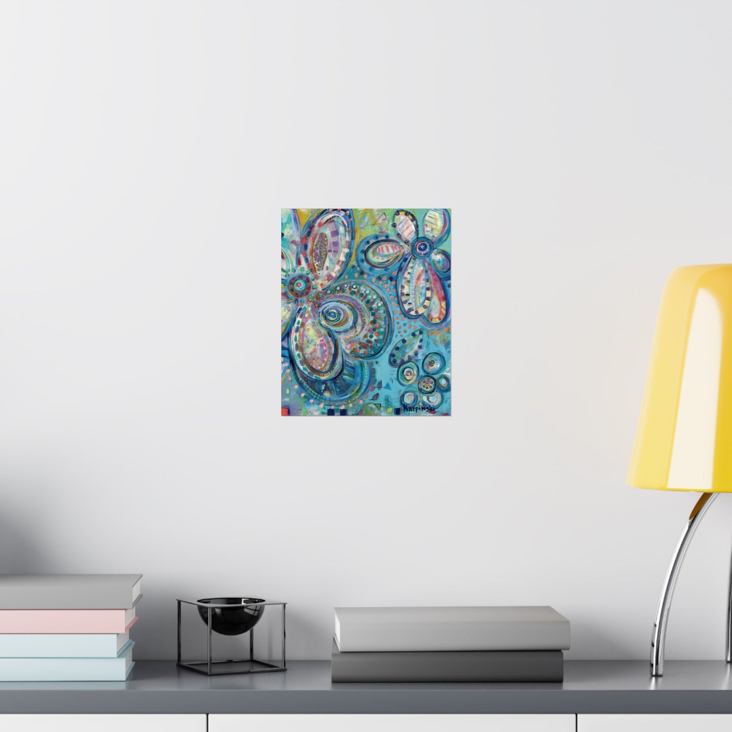 Flower Nature Art Poster Print Contemporary Artwork - World Love by Leslie Karpinski