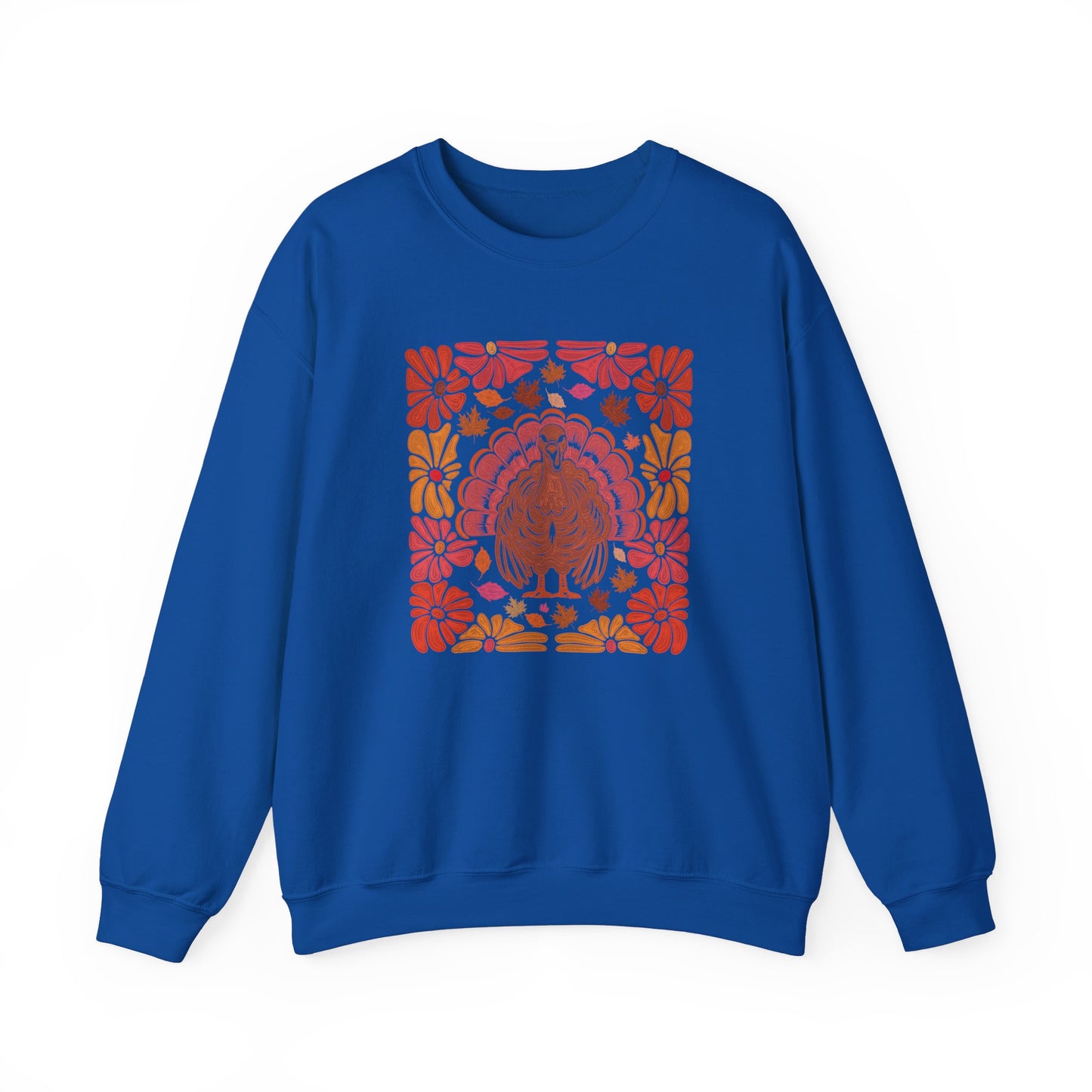 Thanksgiving Turkey Boho Flower Womens Unisex Sweatshirt