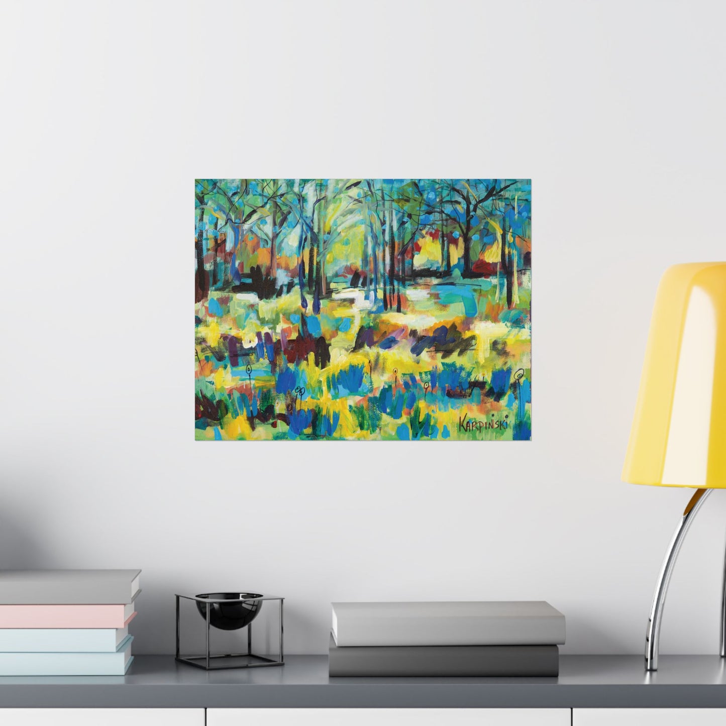 Landscape Nature Tree Abstract Art Poster Print - Color Blast Through Trees By Leslie Karpinski