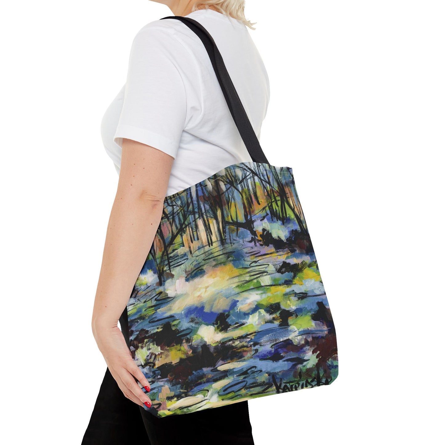 Landscape Tree Nature Art Tote Bag Canvas Shopping Bag - Afternoon Glow of Trees by Leslie Karpinski