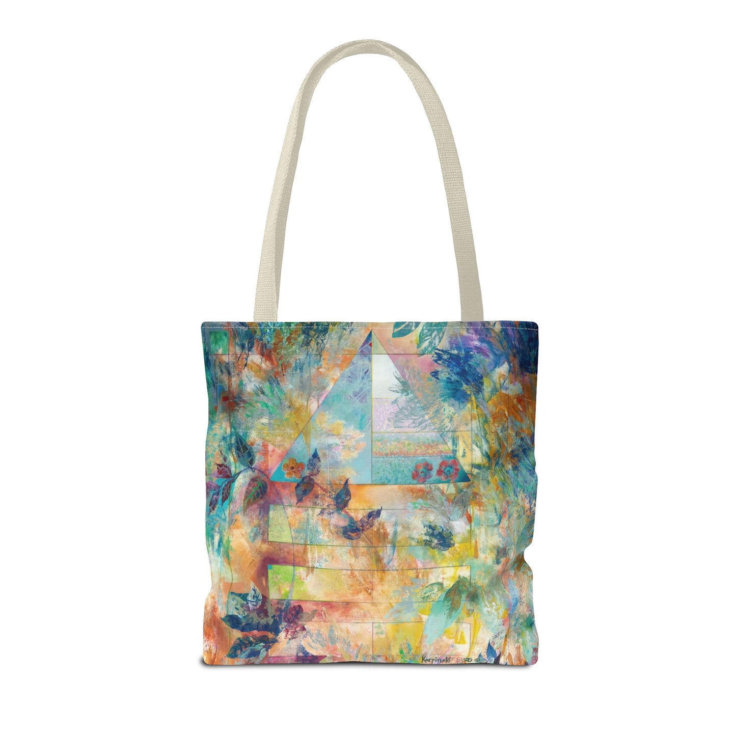 Serene Abstract Art Tote Bag Canvas Shopping Bag - Peace in Nature- Leslie Karpinski