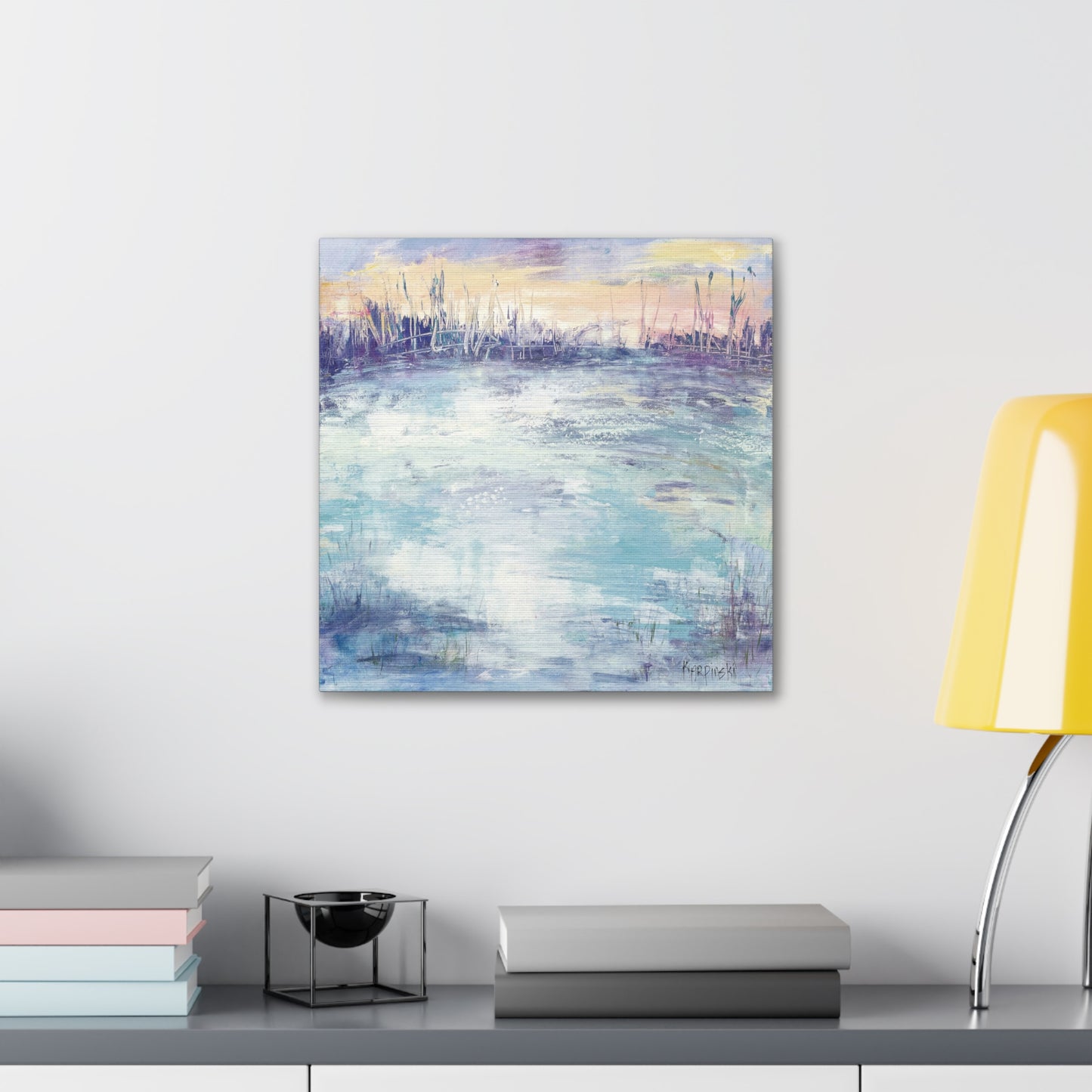 Nature Water Contemporary Canvas Wall Art Print Landscape Art - Flow of Life by Leslie Karpinski