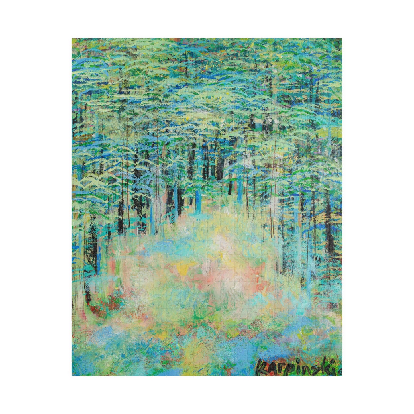 Art Nature Landscape Wood Jigsaw Adult Puzzle - Springtime Forest by Leslie Karpinski