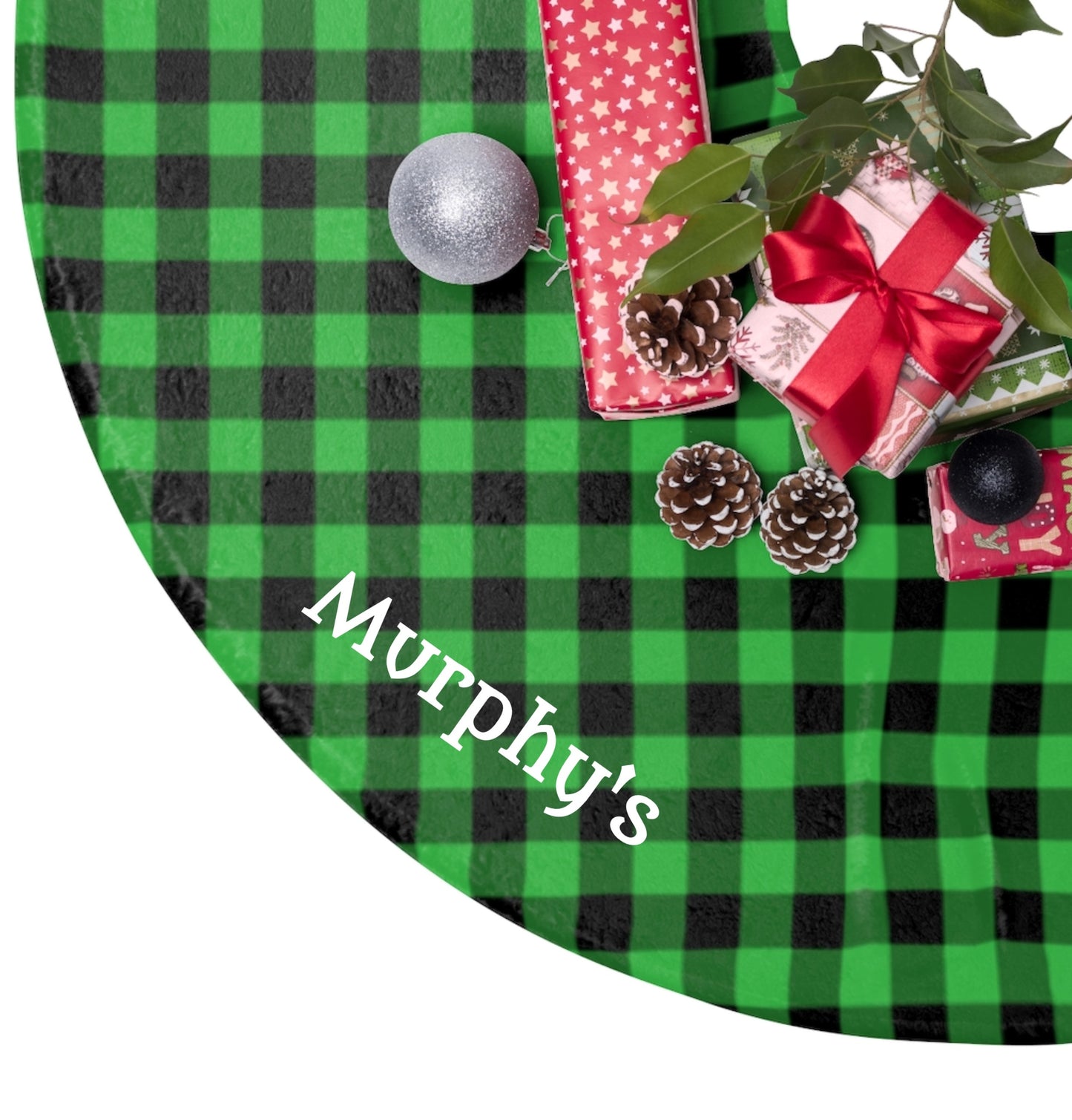 Black White Horizontal Stripe Halloween Tree Skirt Decoration - Saiko Studio