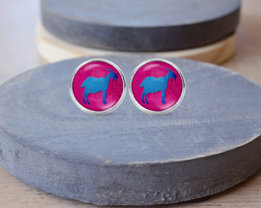 Goat Stud Dangle Earrings Necklace Jewelry Set - Post Queen