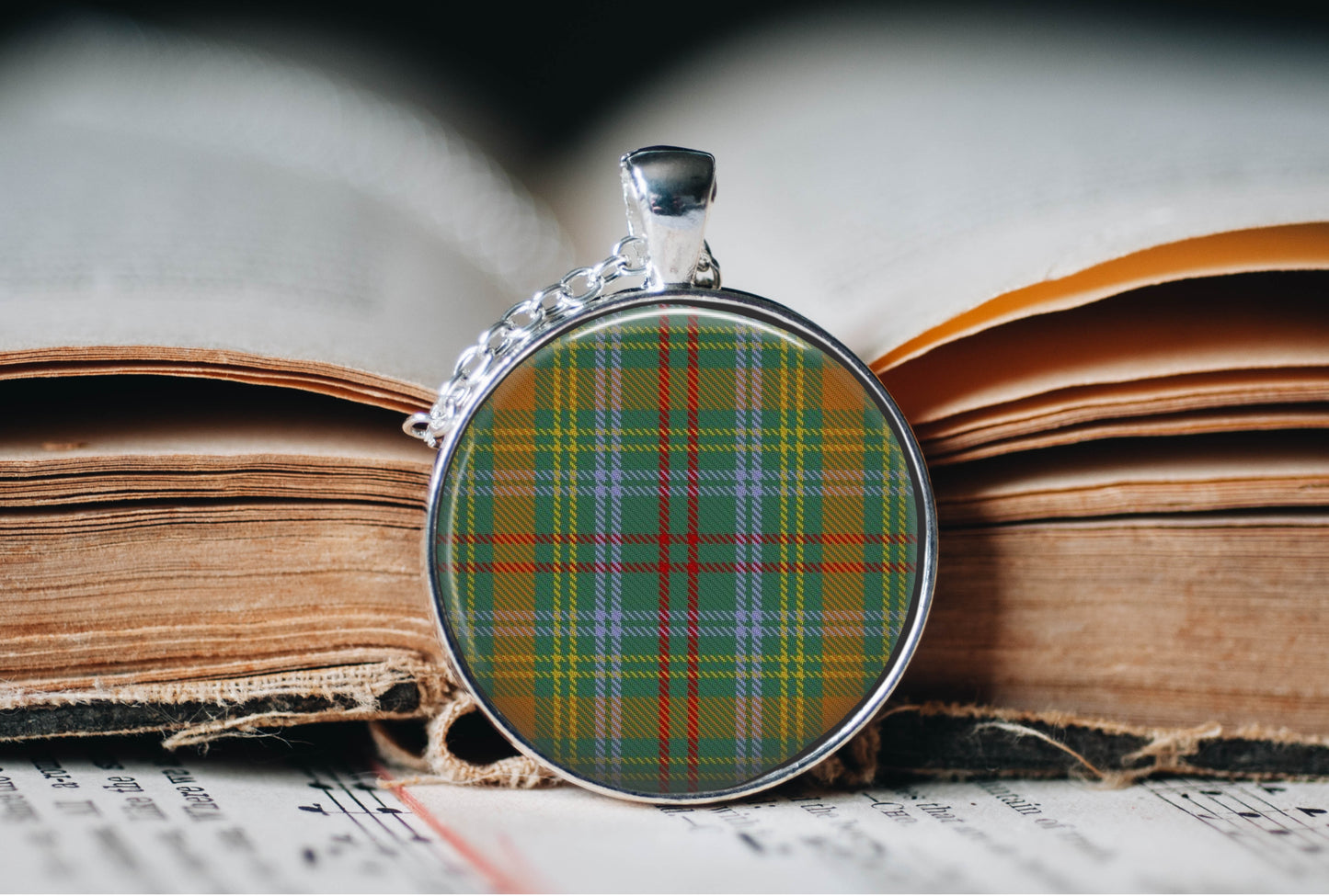 Tartan Plaid Lever Back Stud Dangle Earrings Necklace - Post Queen