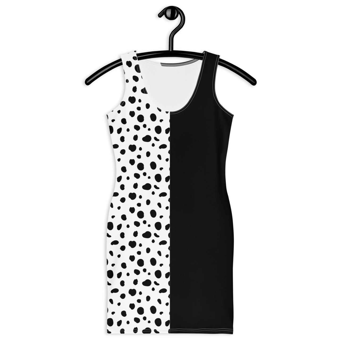 Womens Dalmatian Print Bodycon Tight Dress Halloween Costume - Saiko Studio