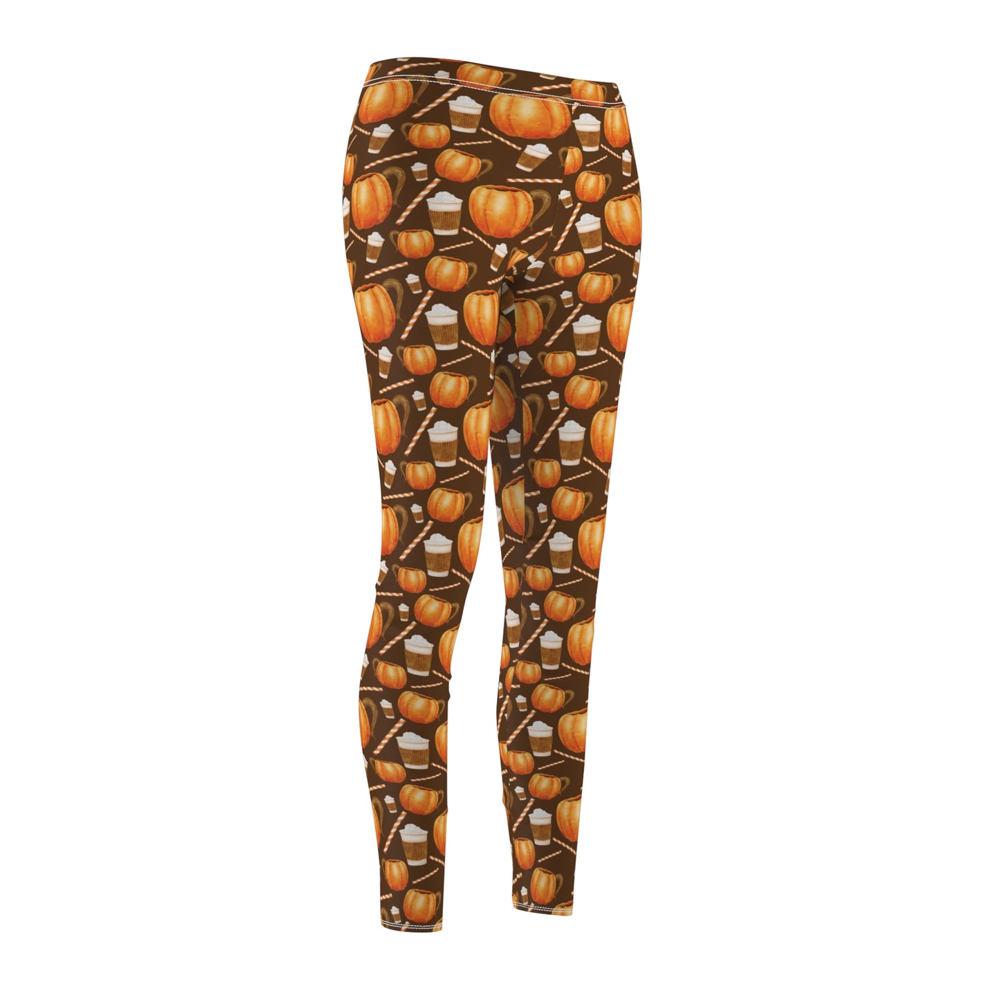 Fall Pumpkin Spice Cappuccino Womens Leggings - Saiko Studio