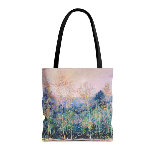 Tree Nature Landscape Art Tote Bag Canvas Shopping Bag - Symphony of Trees - Leslie Karpinski