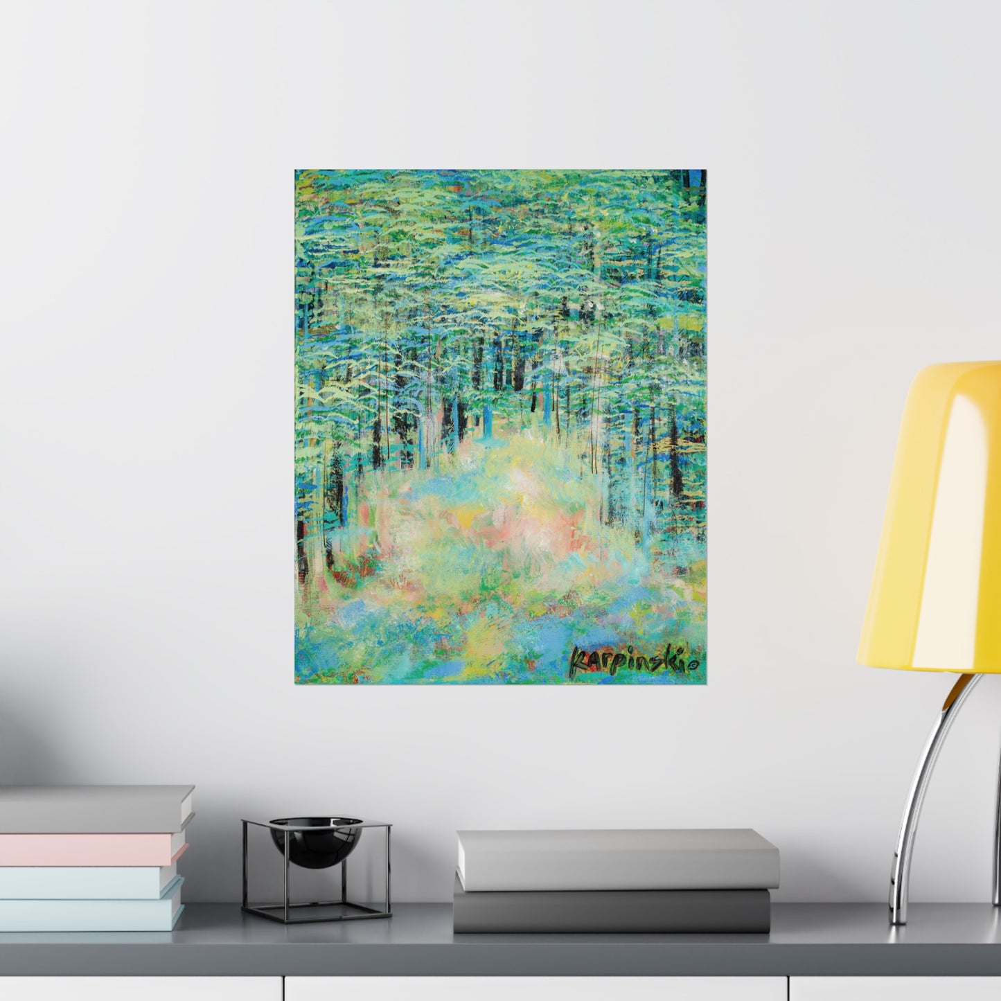 Landscape Nature Forest Tree Painting Poster Art Print - Springtime Forest by Leslie Karpinski