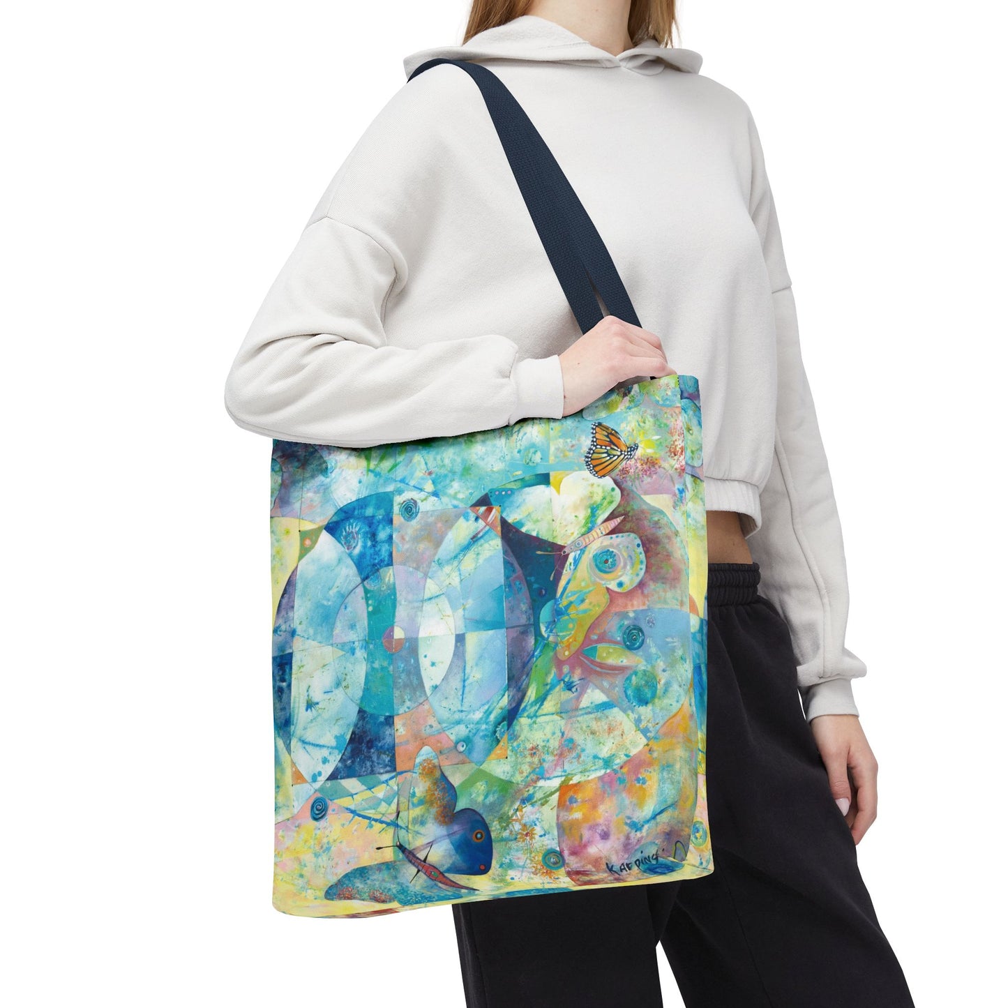 Butterfly Art Canvas Shopping Tote Bag - Wings of Butterflies - Leslie Karpinski