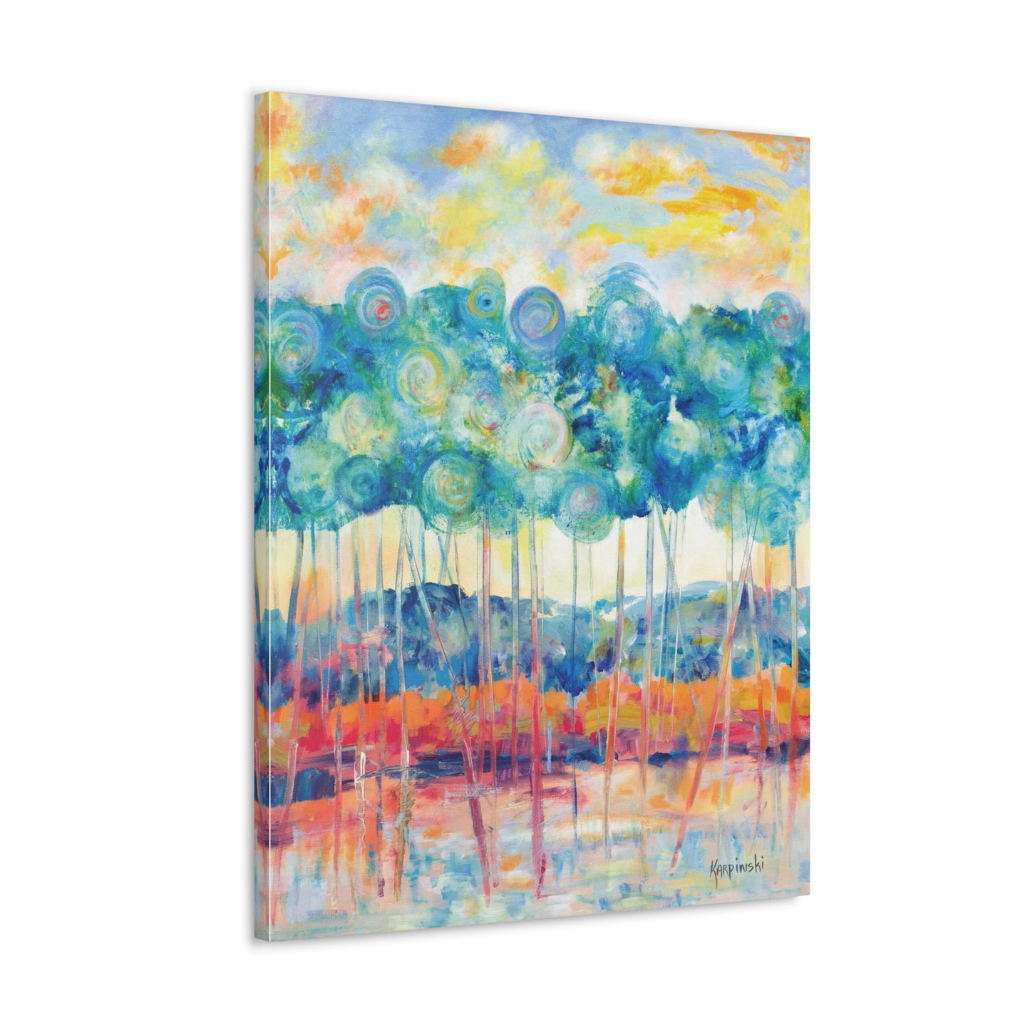 Colorful Wall Artwork Nature Art Canvas Print Fine Artwork - Canopy At Sunset by Leslie Karpinski