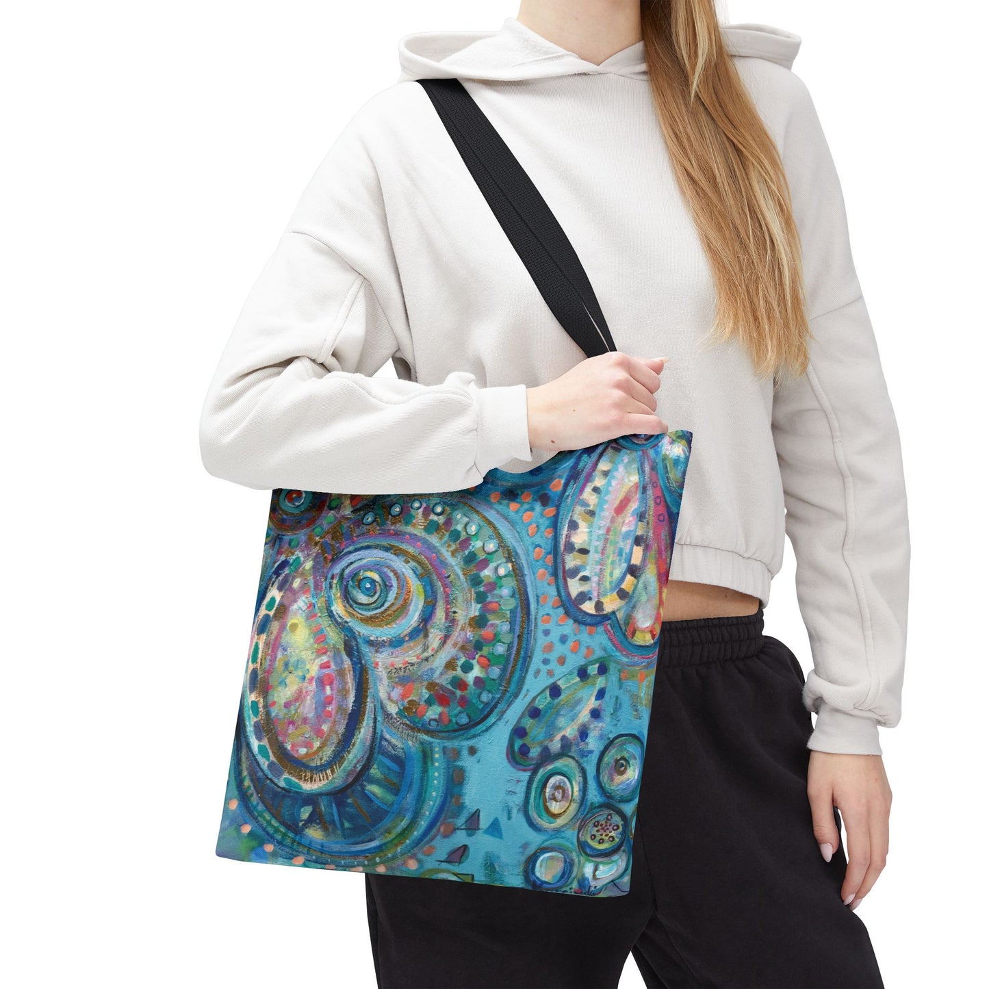 World Love Floral Art Canvas Tote Bag - Leslie Karpinski