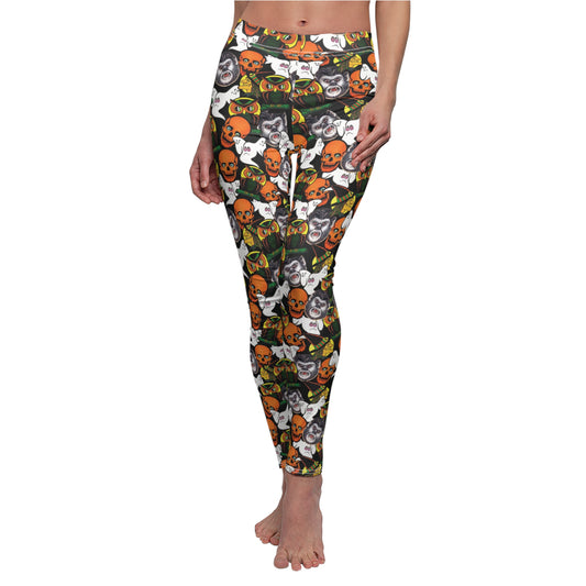 Halloween Vintage Decoration Womens Retro Mid Century Leggings - Saiko Studio