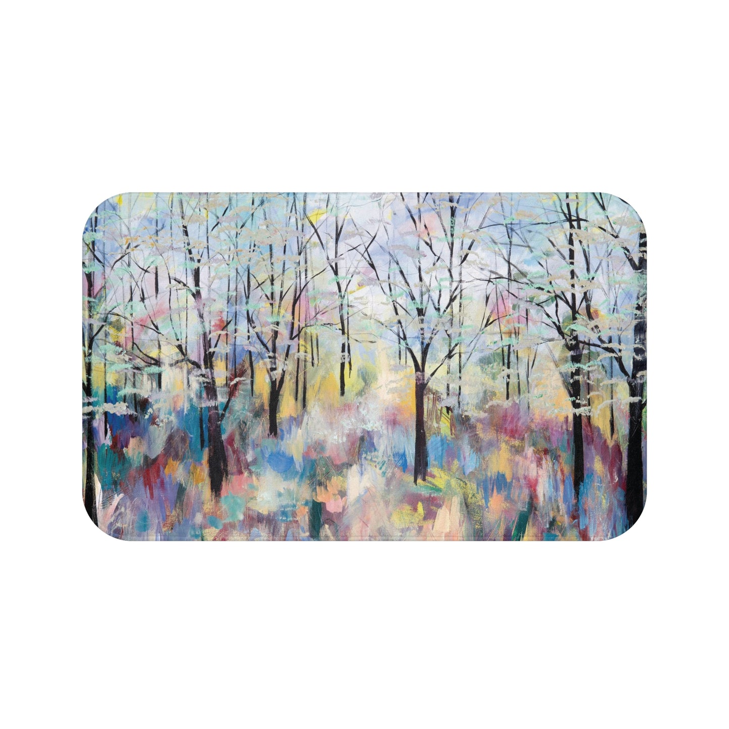 Colorful Landscape Memory Foam Non Slip Bath Mat - Blue Ridge Parkway by Leslie Karpinski