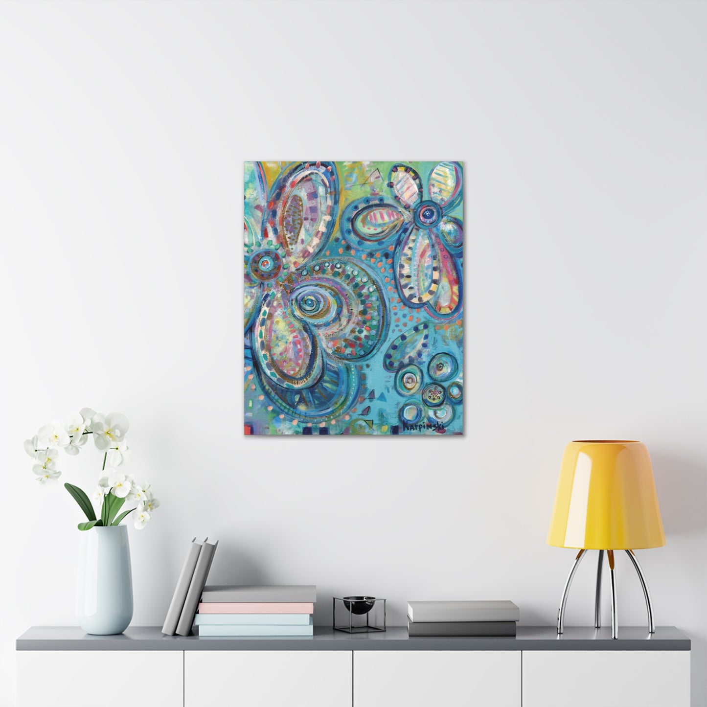 Flower Colorful Canvas Nature Art Contemporary Art Print Artwork - World Love