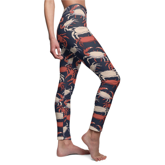 Crab Womens Beach Leggings Stretch Pants - Saiko Studio